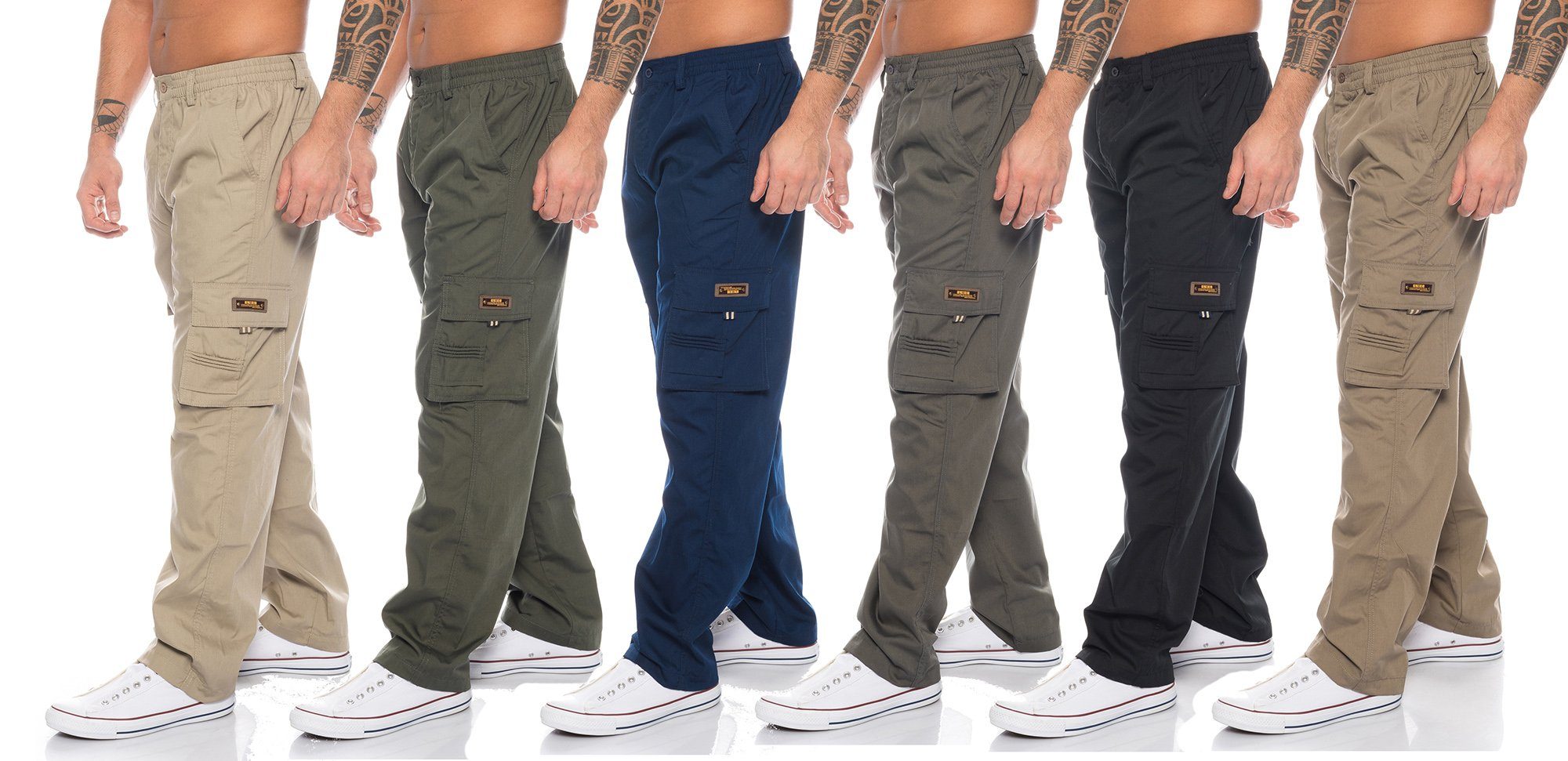 Unifarbe Herren Cargohose Cargohose BENK Schwarz Arbeitshose Cargo Hose Cargo Pants Benk