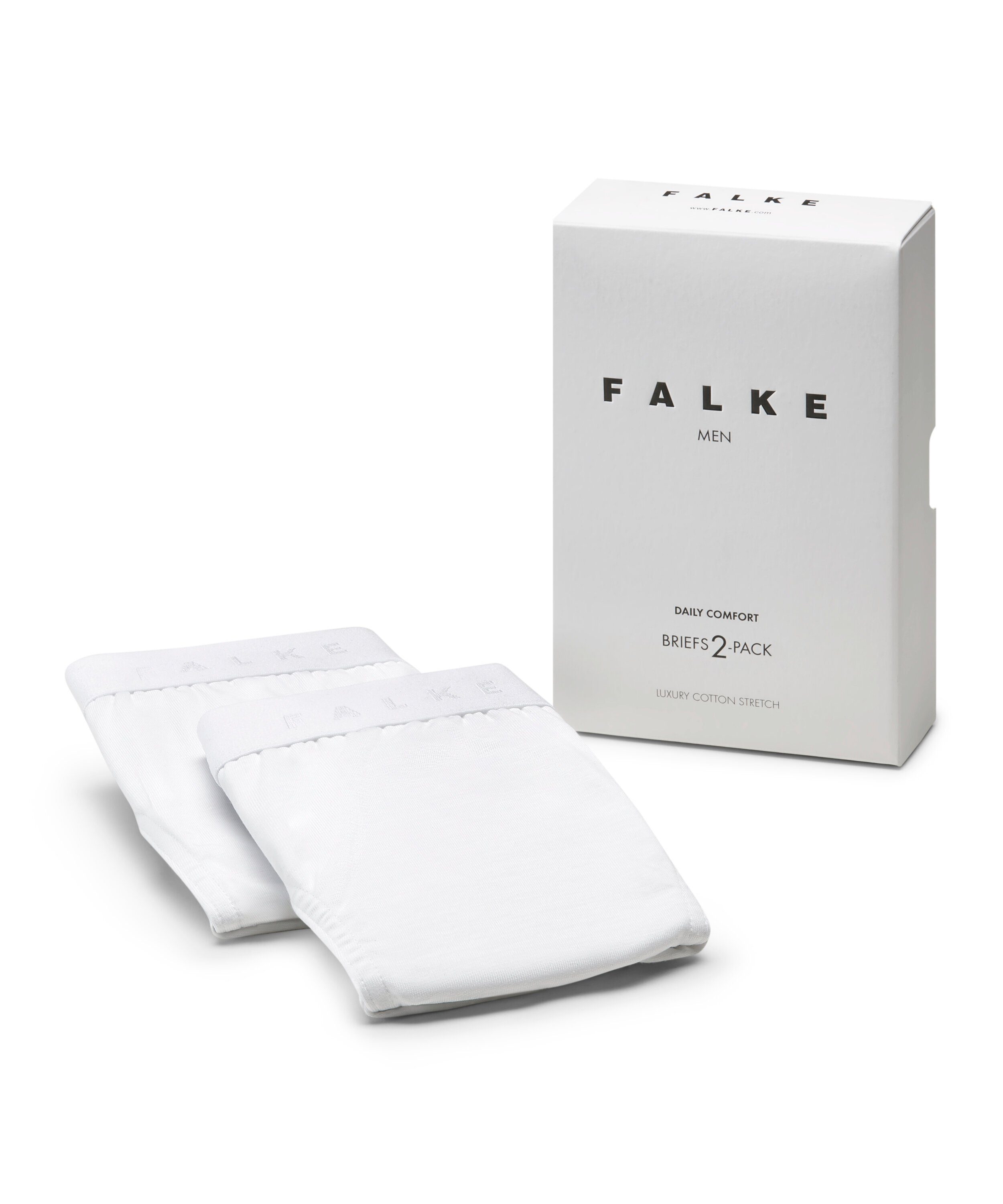 FALKE Boxershorts 2-Pack (2-St) Baumwolle white mit Softe Elasthan (2000)