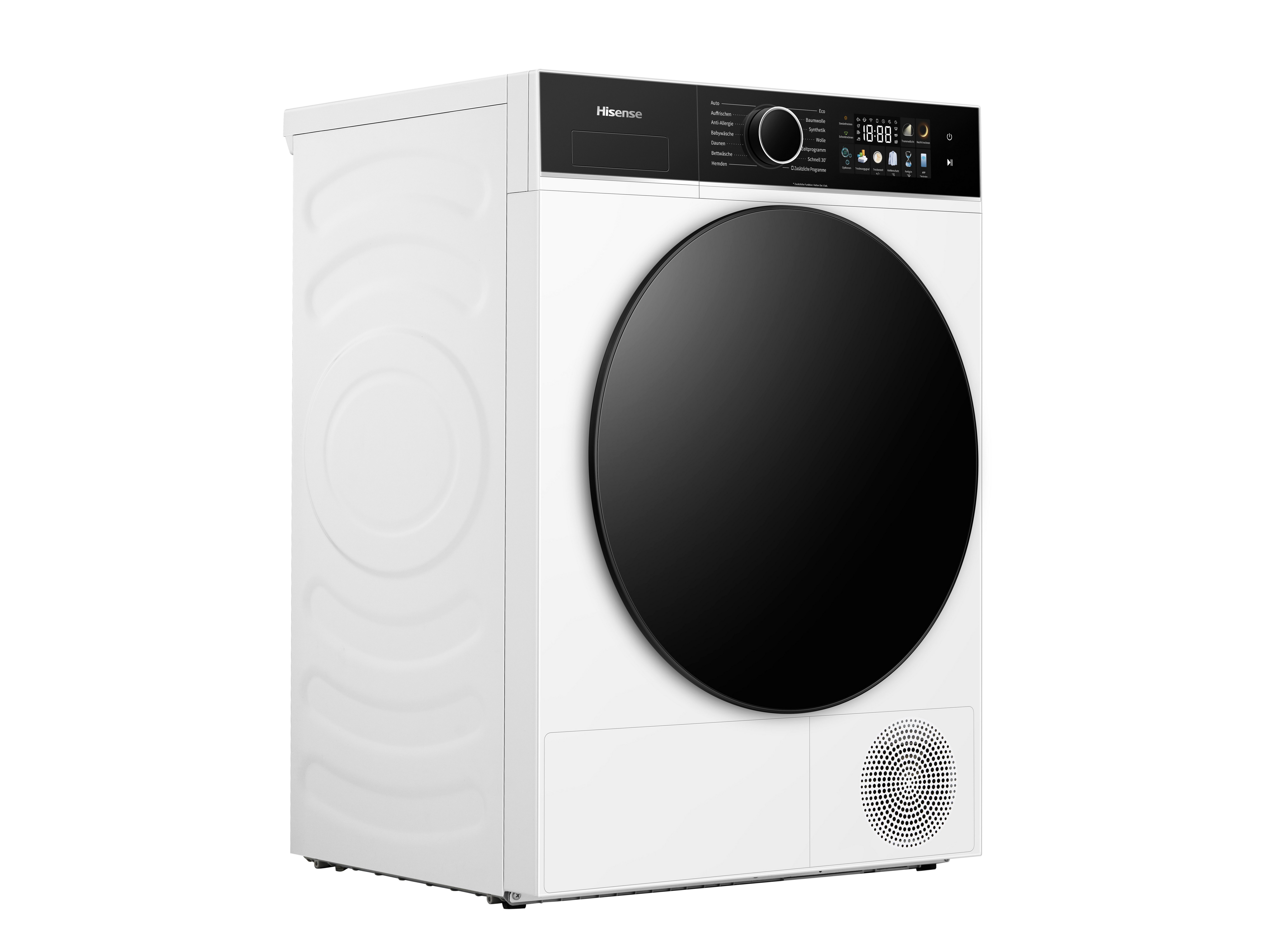 Hisense Wärmepumpentrockner 3i Serie DH3I802BWCD, Farb-Display, Smart Assist