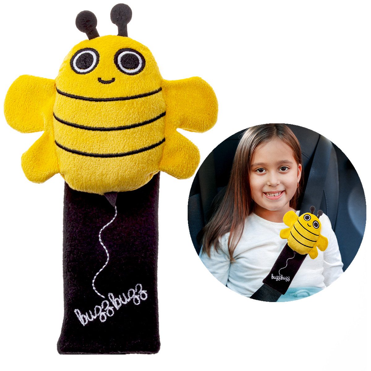 MILK&MOO Milk&Moo Buzzy Bee Auto-Gurtpolster für Kinder – Weich & komfortabel Kinder-Sicherheitsgurt (1-tlg)