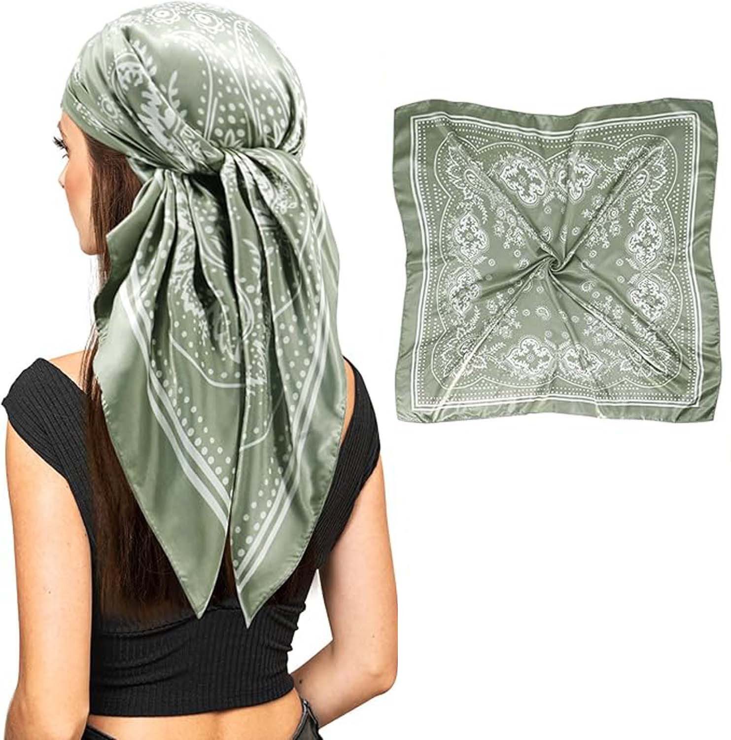 Coonoor Halstuch 90x90cm Kopftuch Bandanas Haartuch für Damen