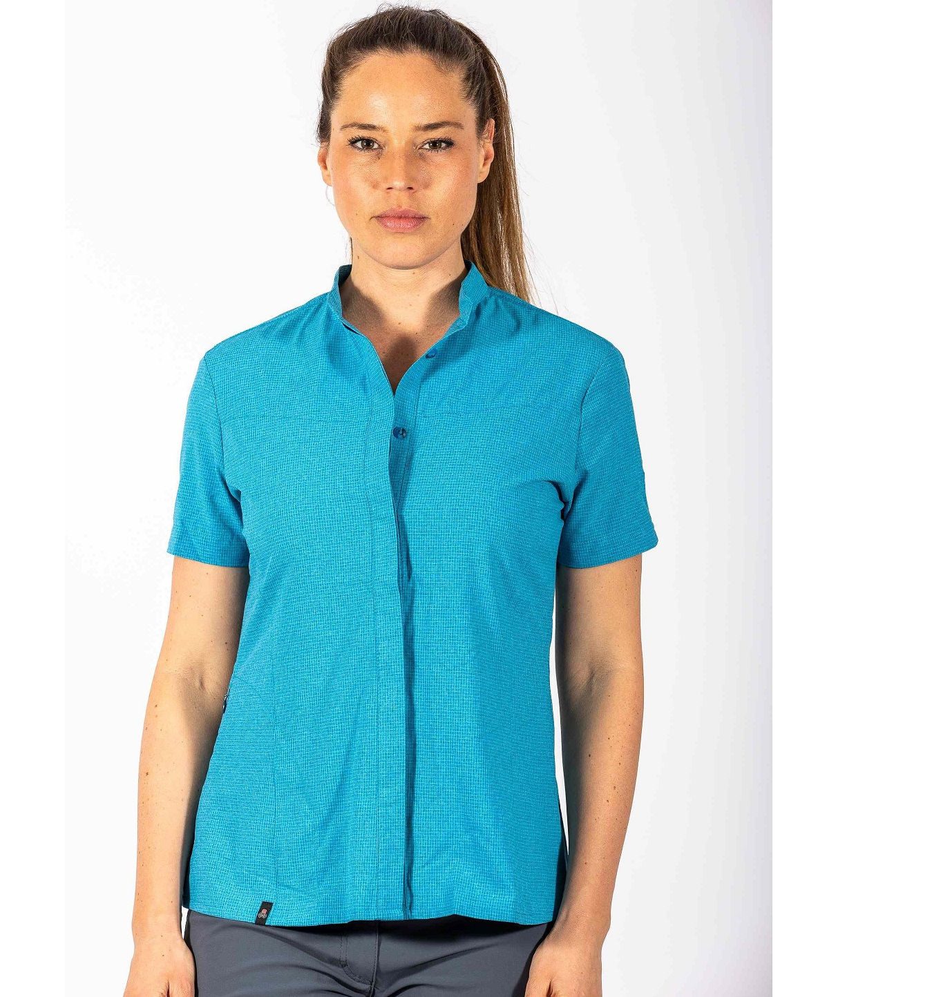 RennerXXL Outdoorbluse Maul Kuranda Funktions-Bluse Damen STRETCH große Größen Feines Karomuster, Seitentasche mit Naht-Reißverschluss