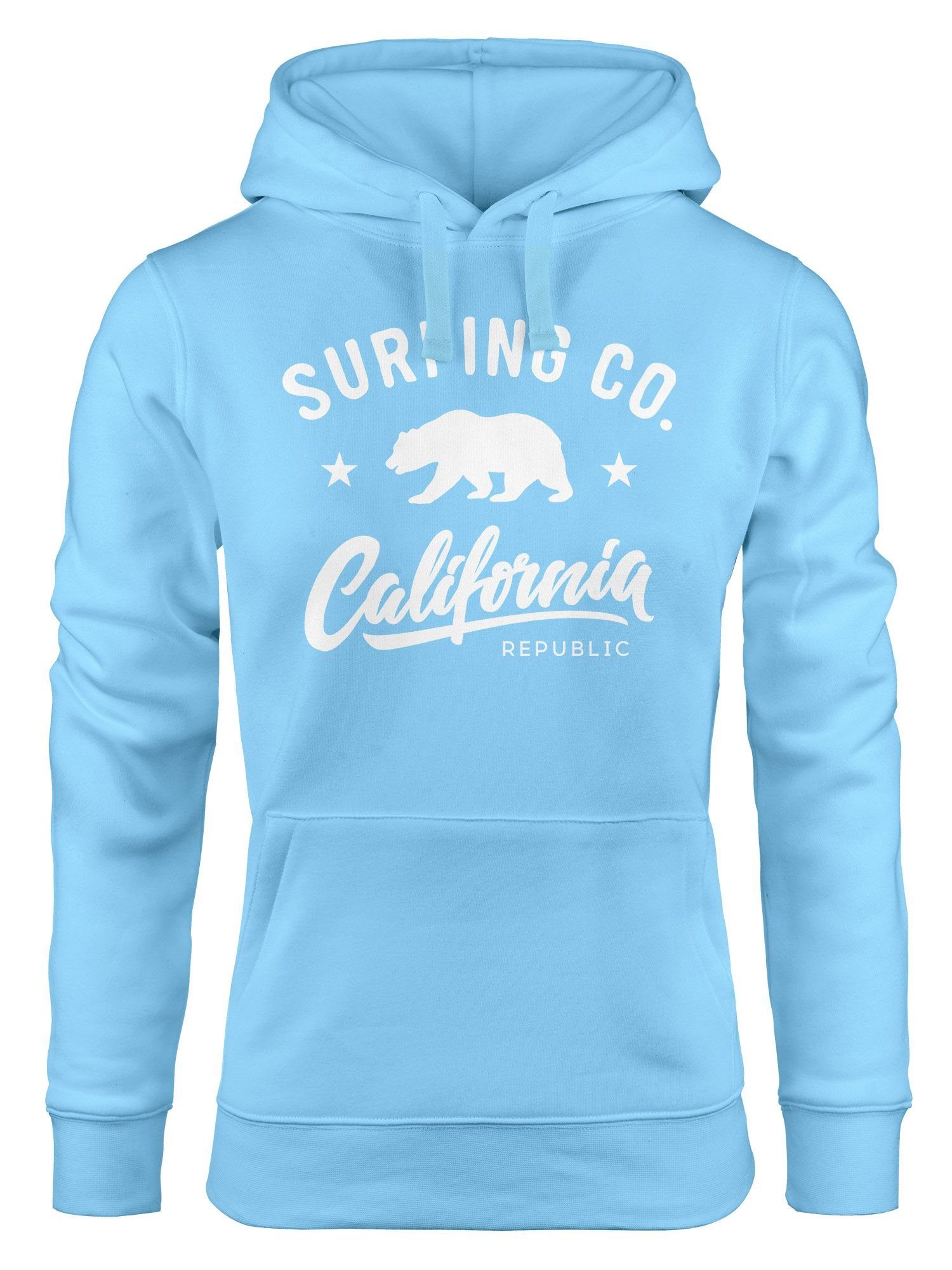 Neverless Hoodie Hoodie Damen California Republic Bear Bär Sommer Surfing  Kapuzen-Pullover Neverless®