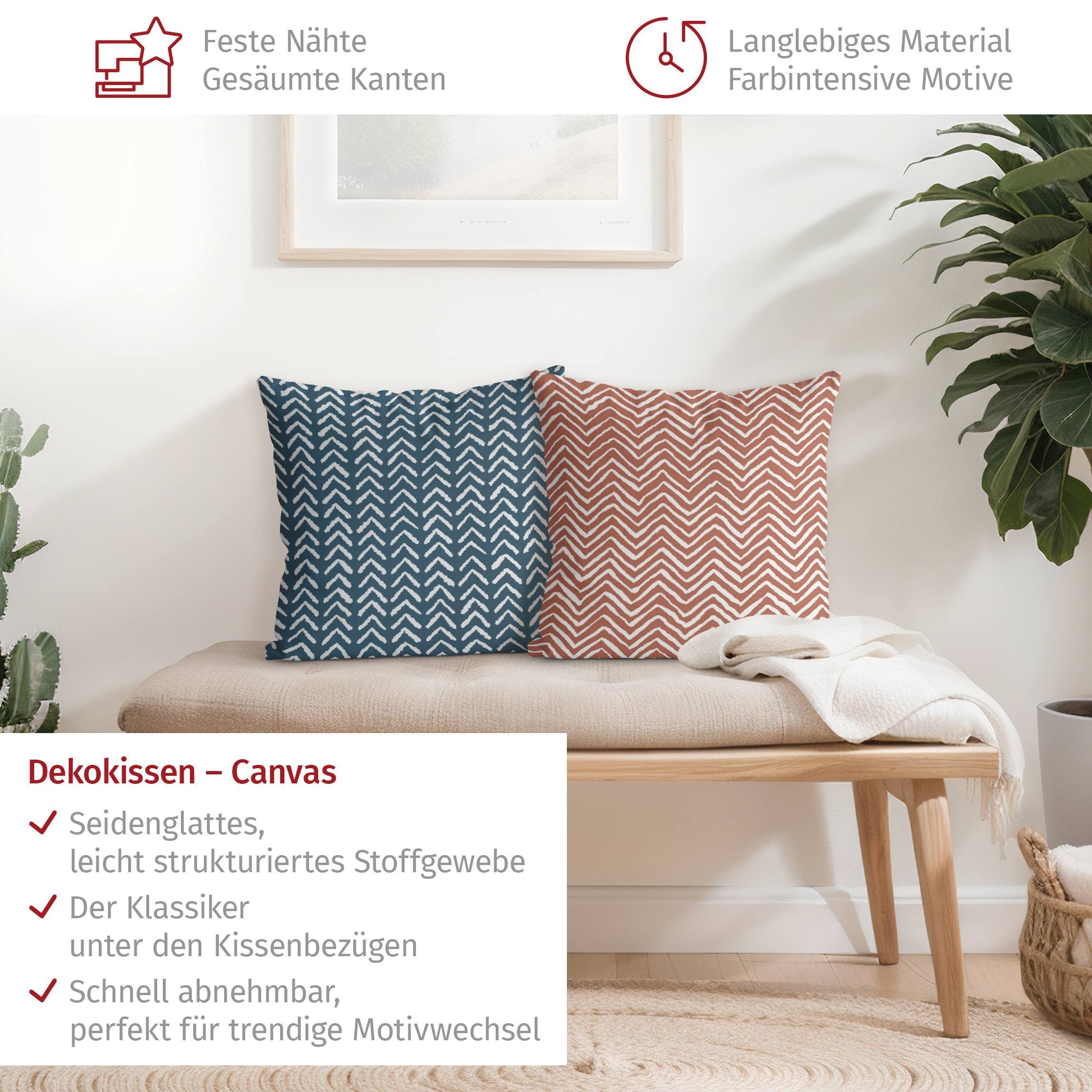 Bilderdepot24 Dekokissen 2-teilig drinnen Kissenhülle/ Sofakissen/ Zierkissen Kissenhülle blau, Bezug mit / ohne Füllung Zierkissen Outdoor Sofa Bett