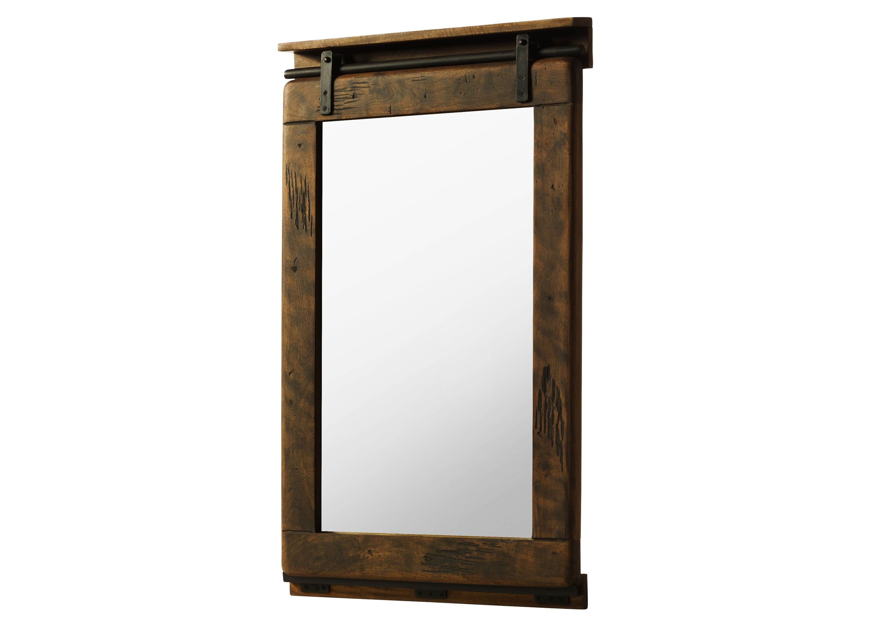 Massivmoebel24 Зеркало (1-St., Mango 60x8x100 braun lackiert RAILWAY #463), Mango 60x8x100 braun lackiert RAILWAY #463