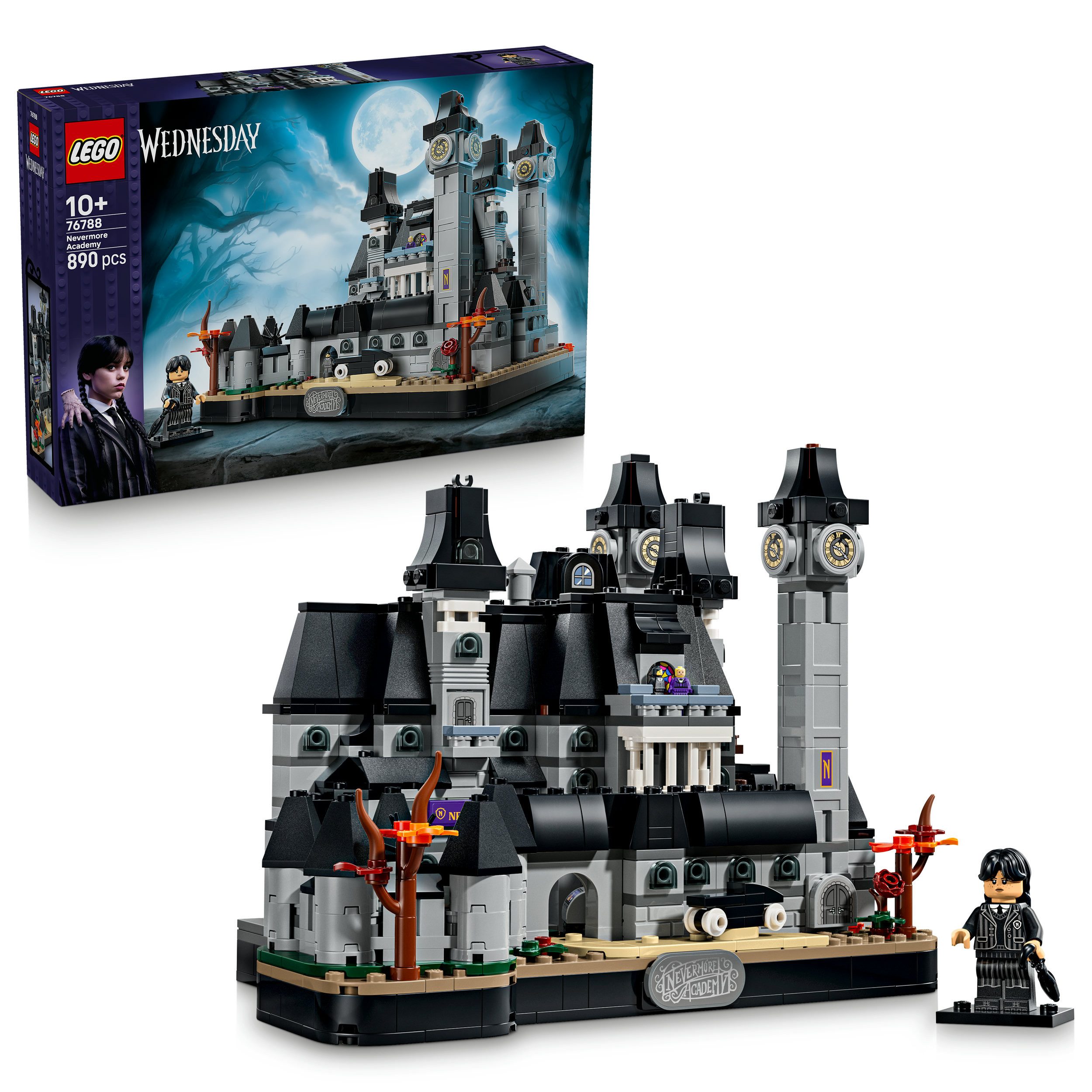 LEGO® Nevermore Academy (76788), LEGO Wednesday Konstruktionsspielsteine, (890 St), Made in Europe