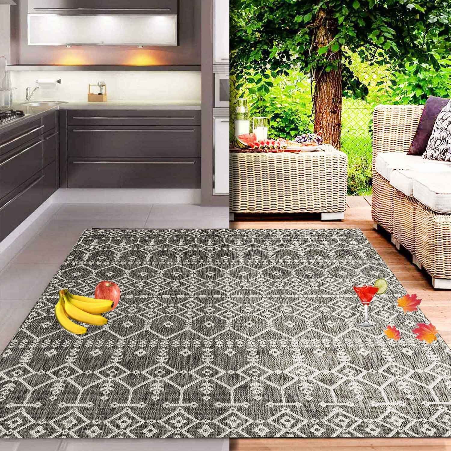 Vimoda Outdoorteppich Terrassen Teppich Waschbar Balkonteppich Küche Wohnzi günstig online kaufen