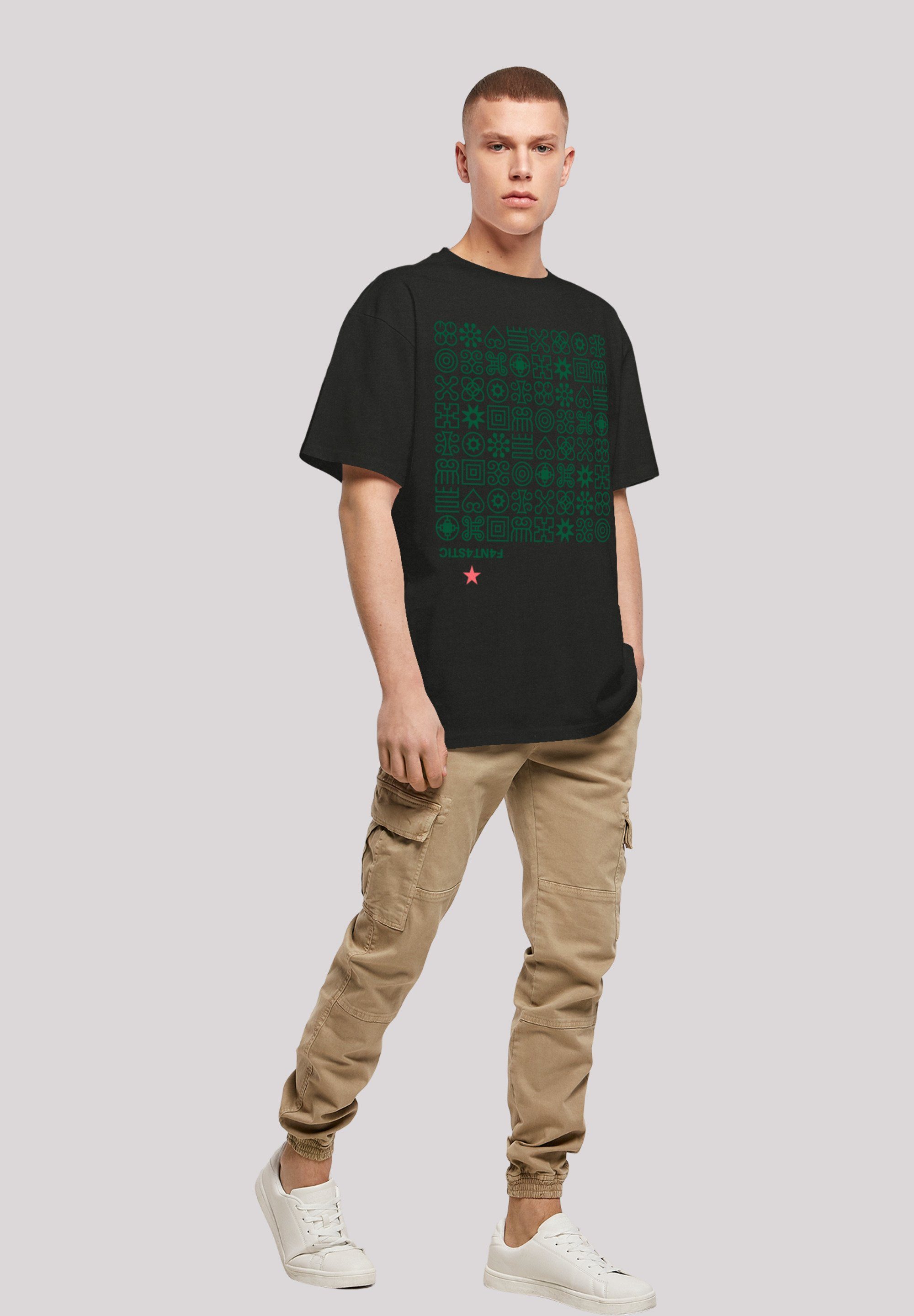 Grün Print T-Shirt F4NT4STIC Muster Symbole schwarz