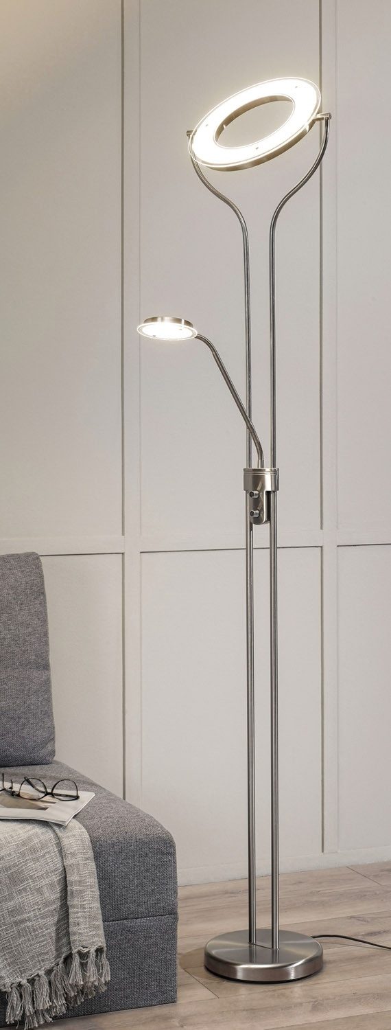 casa NOVA LED Deckenfluter SEATTLE, 2-flammig, H 180 cm, Nickelfarben, Dimm günstig online kaufen