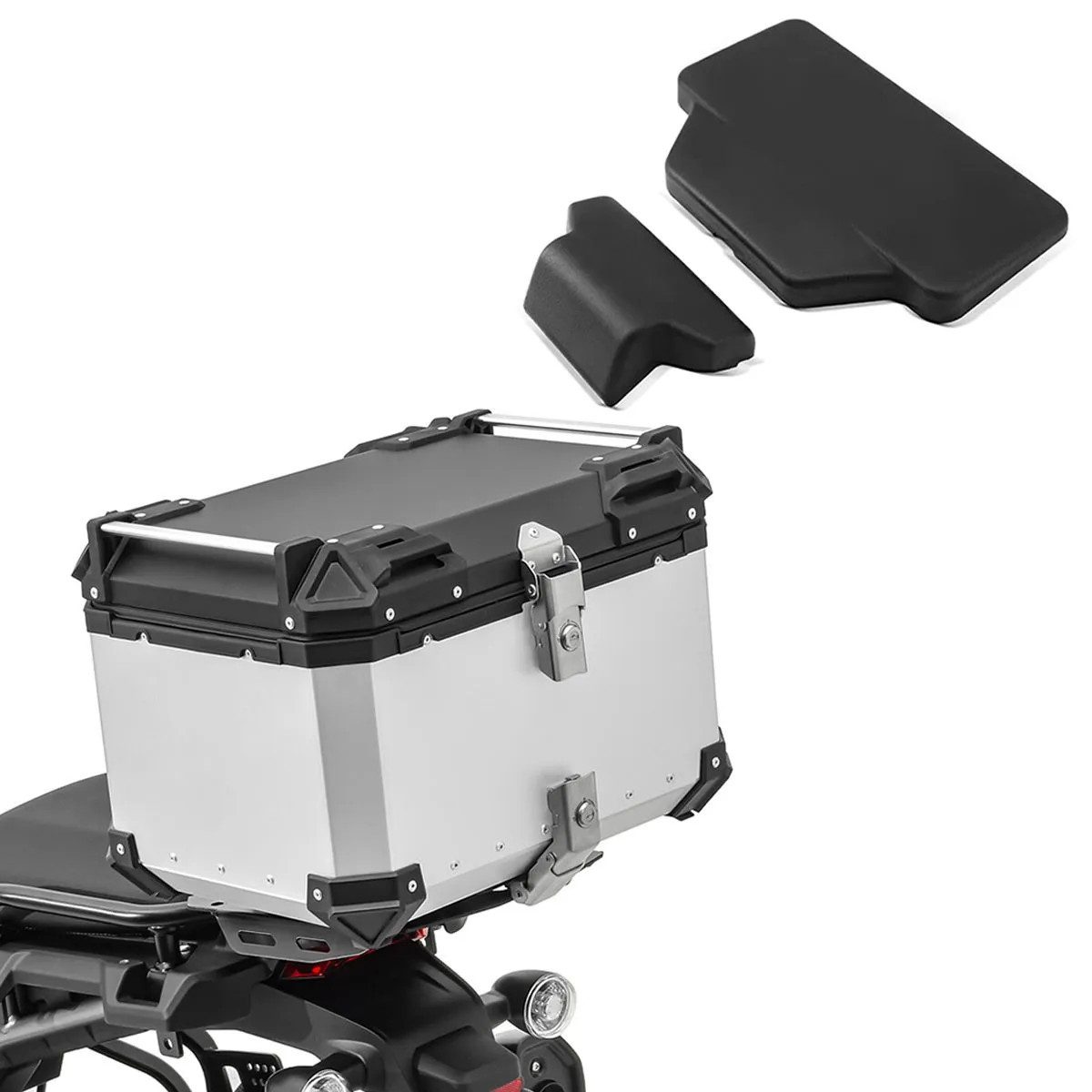 Topcase Set Motorrad Aluminium Topcase 55L + Sozius Rückenpolster Bagtecs XB55
