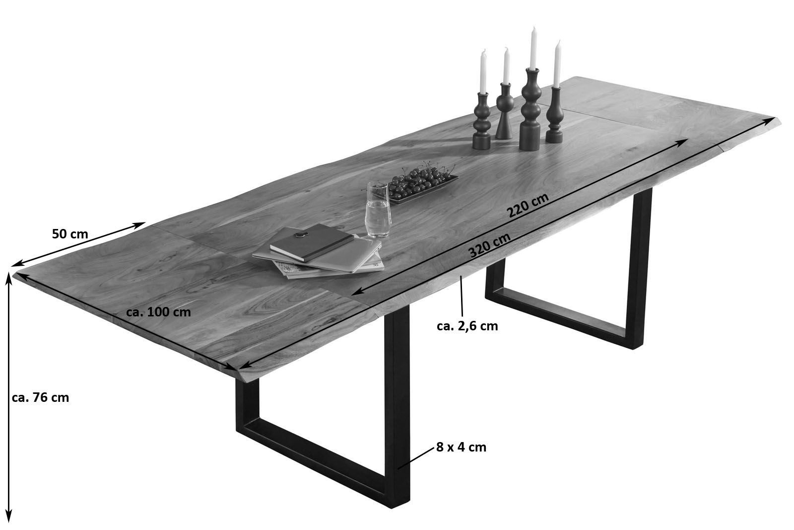 SAM® Baumkantentisch Dian, Baumkante, massives Akazienholz, günstig online kaufen