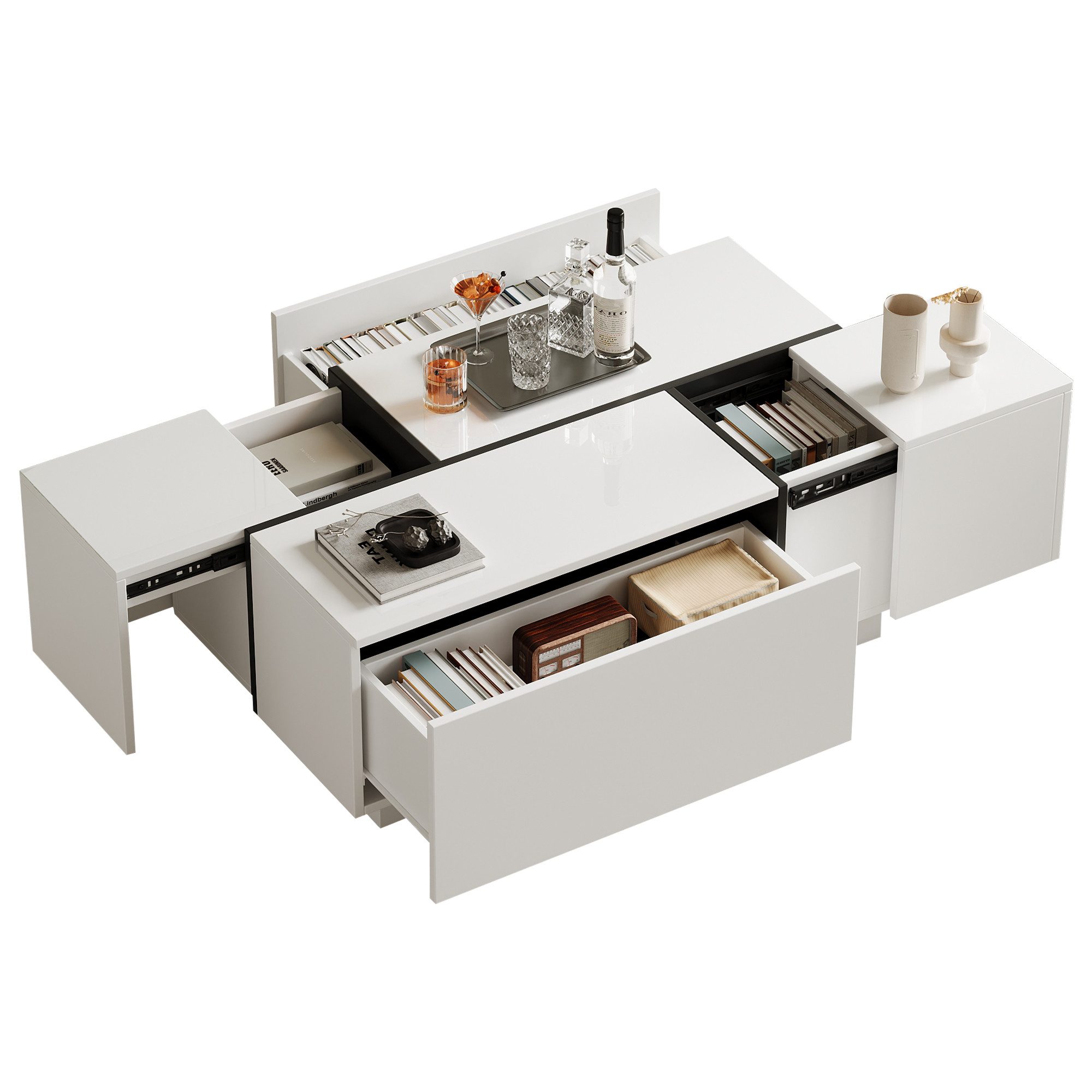 Merax Couchtisch hochglanz Sofatisch mit Patchwork-Design günstig online kaufen