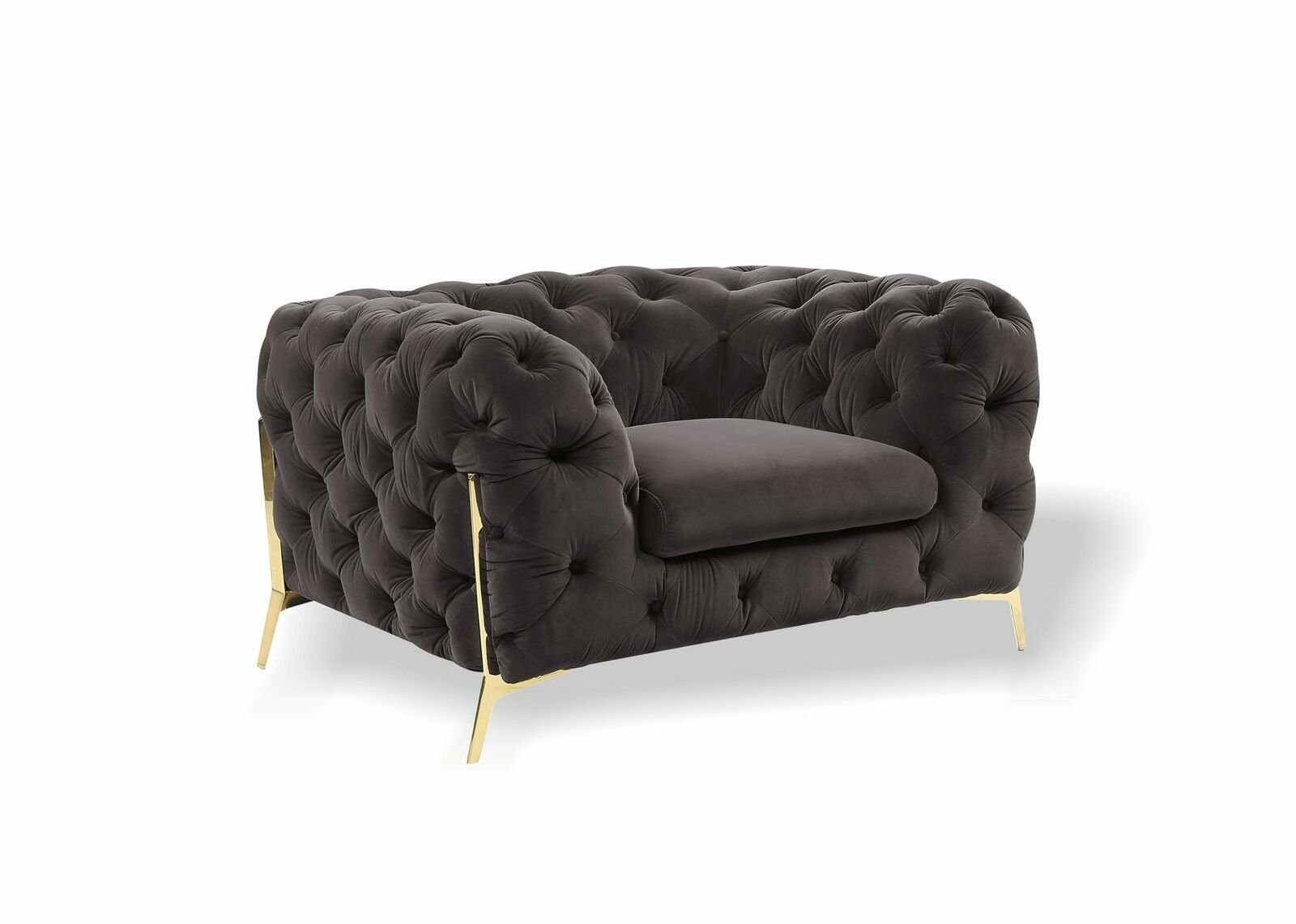 JVmoebel Ohrensessel Chesterfield Ohrensessel Sessel 1 Sitzer Sofa Couch Polster Couch (Sessel), Made in Europe Schwarz