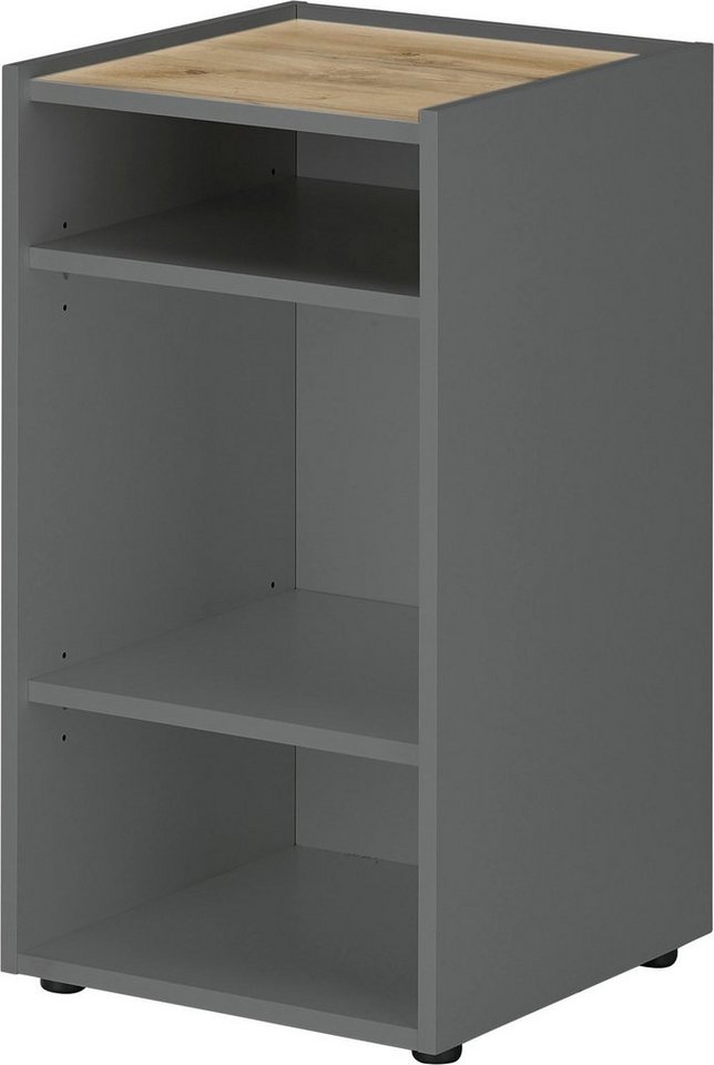 INOSIGN Kommode CiTY/GiRON, Aktenschrank, wohnliches Home Office, Breite 40  cm, In zeitloser Farbausführung; Anthrazit bzw. Weiss mit Absetzung Eiche  Dekor