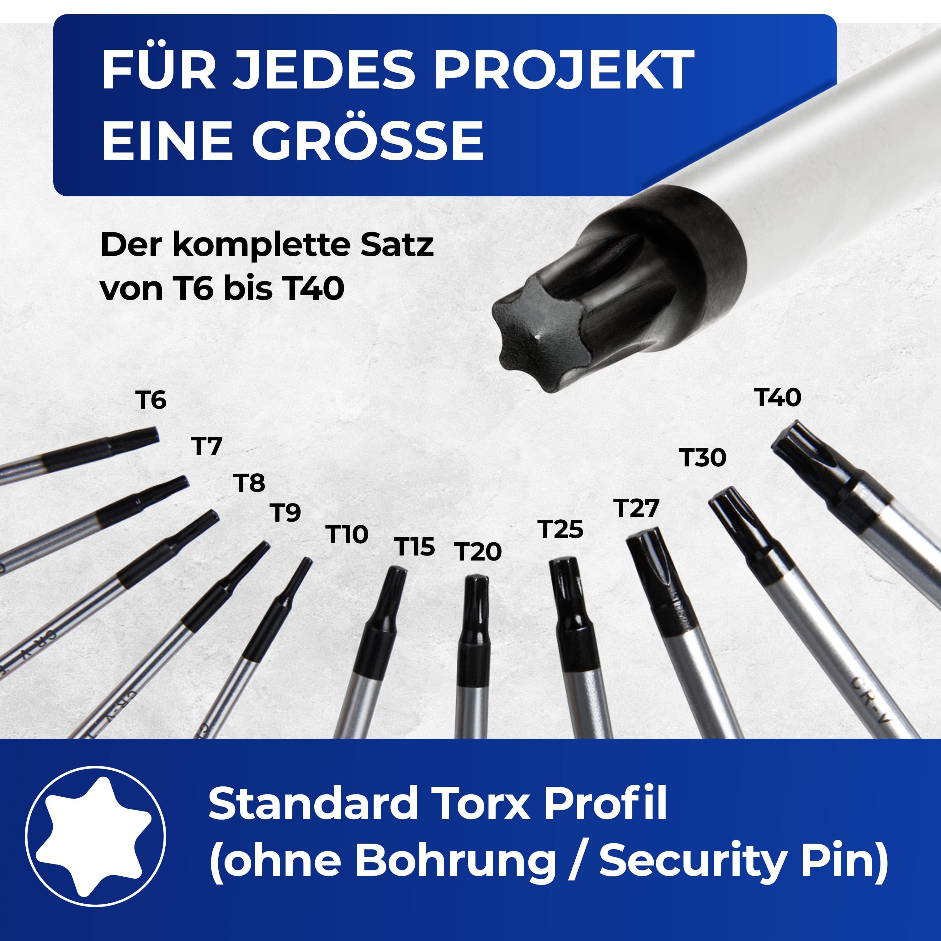 monzana Schraubendreher Deuba, (11 St), Torx Set Schraubendreher Satz Chrom-Vanadium-Stahl Magnetisch