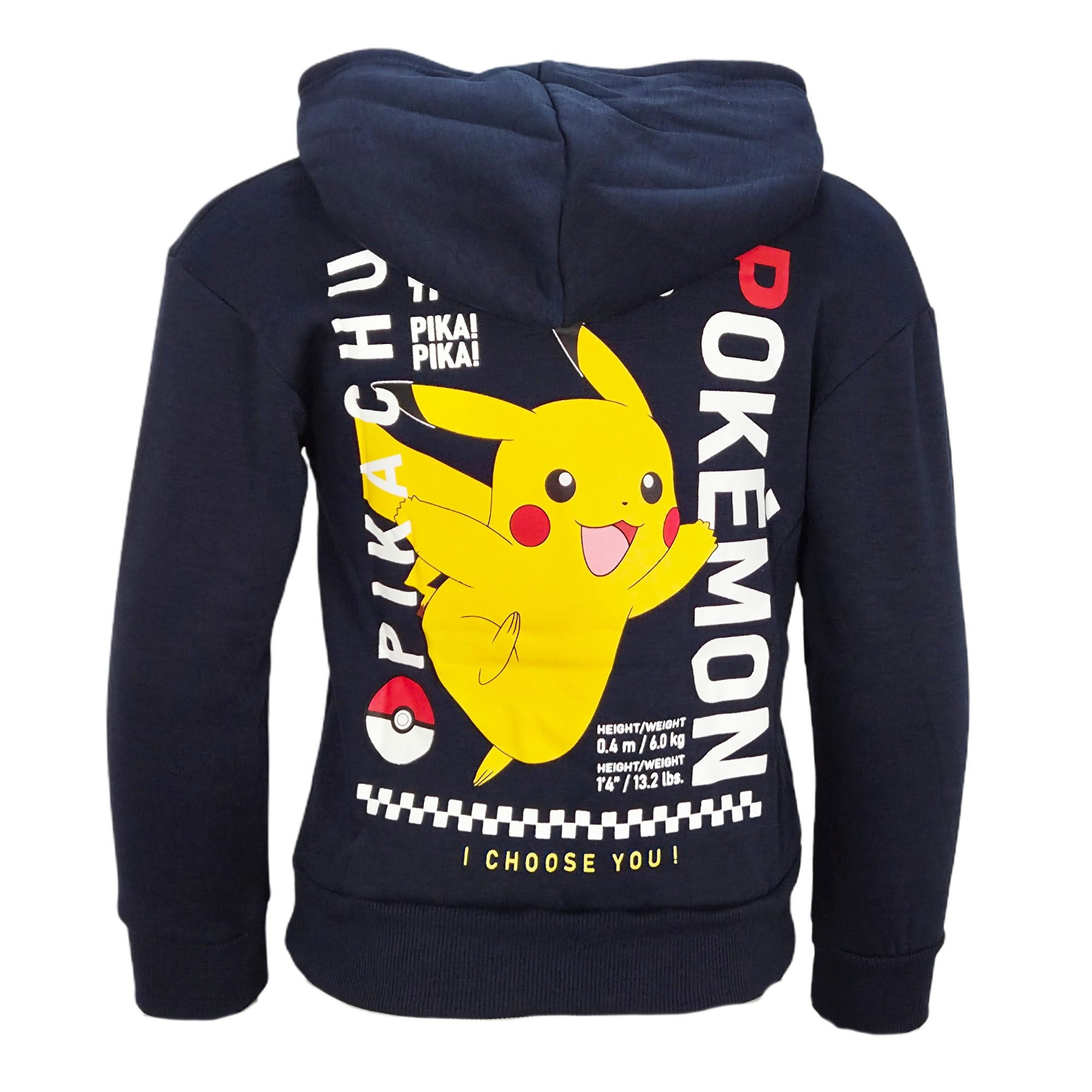 POKÉMON Kapuzenpullover Pokemon Pikachu Kinder Jungen Hoodie Pulli Gr. 98 bis 128