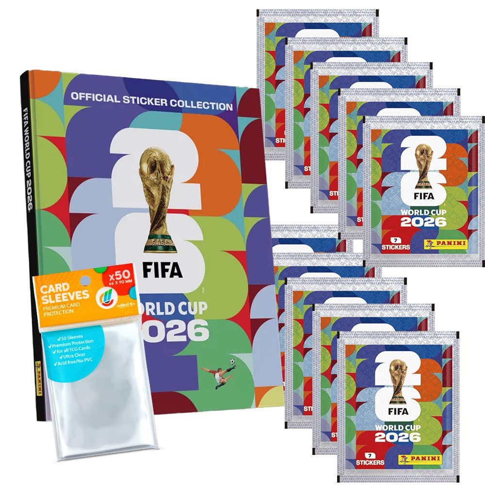 Panini Sammelkarte World Cup 2026 Sticker - 1 Hardcover Album+10 Tüten+Collect-it Hüllen
