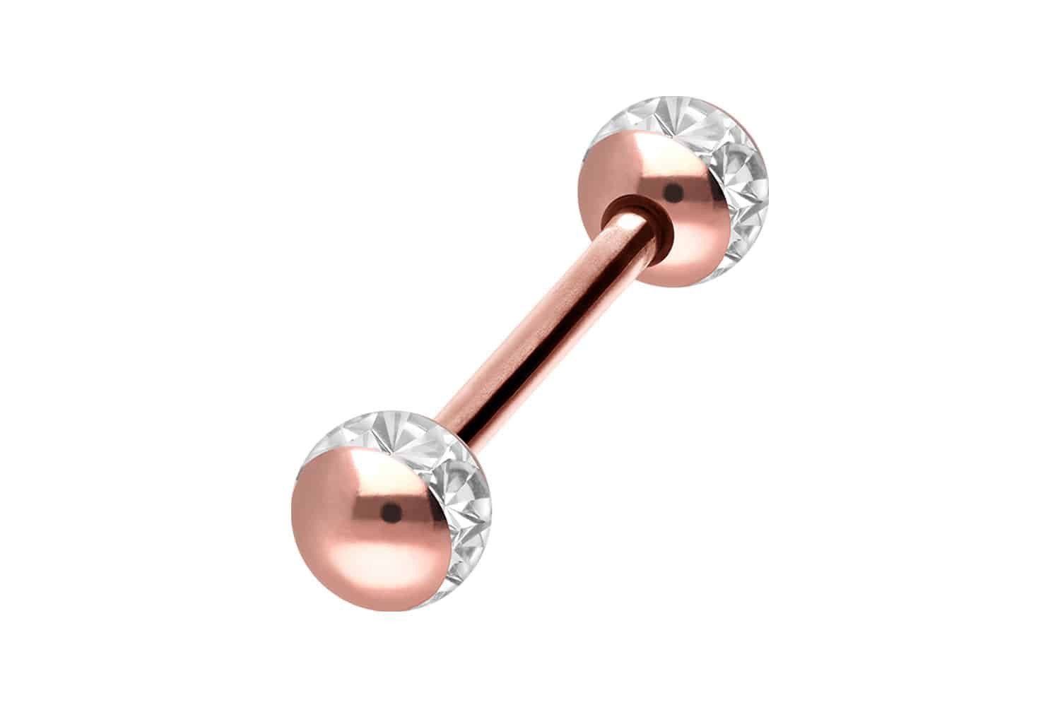 PIERCINGLINE Brustwarzenpiercing Chirurgenstahl Barbell EPOXY-RING-KUGELN (Barbells, 1-tlg)