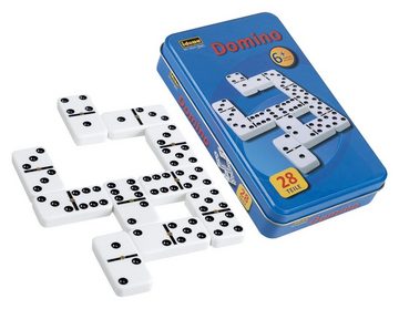 Idena Spiel, Idena 6050012 - Domino Spiel mit 28 Steinen, in einer Metallbox, mit