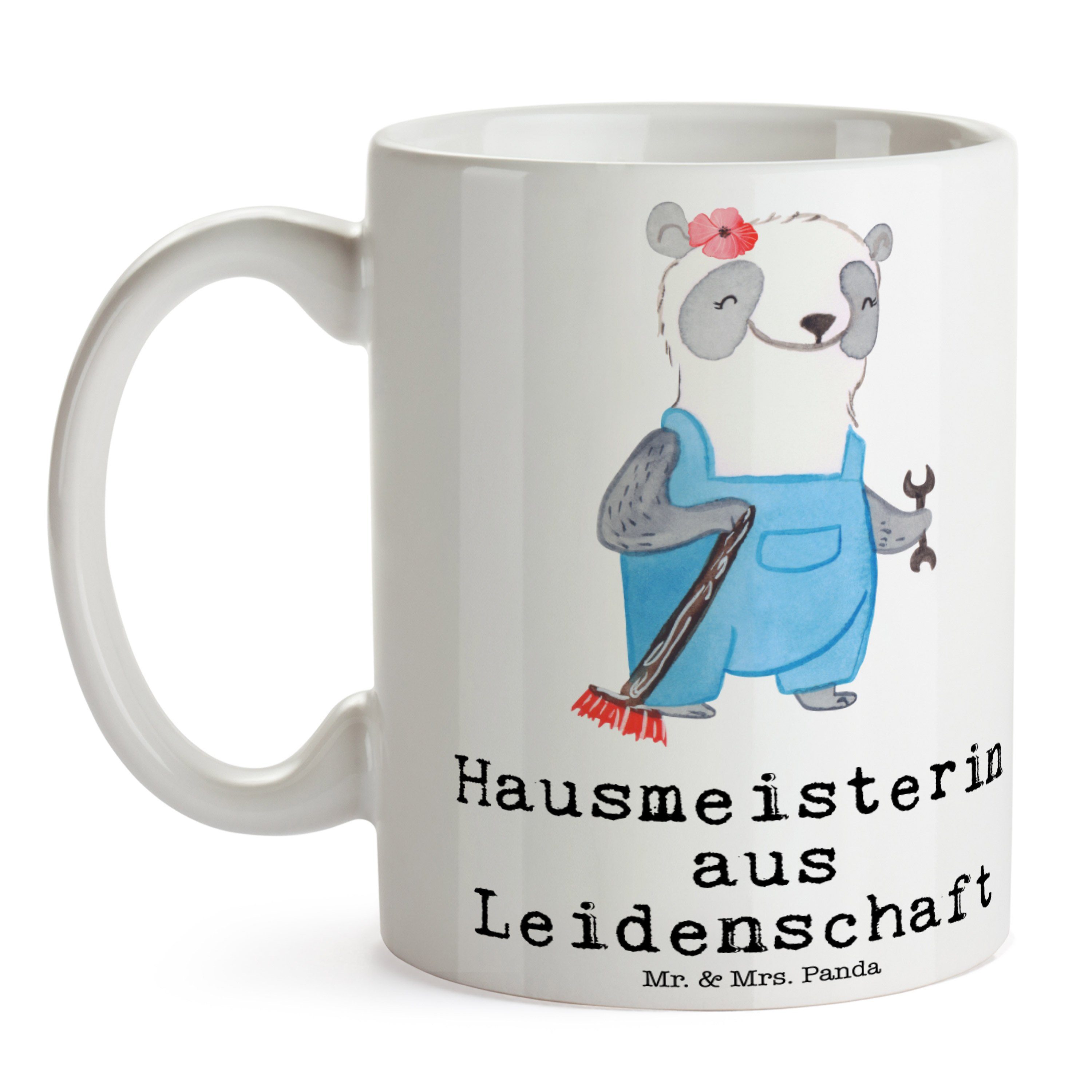Tasse Geschenk, - & Mrs. Keramik - Mr. aus Hausmeisterin Ta, Hausverwalterin, Leidenschaft Weiß Panda