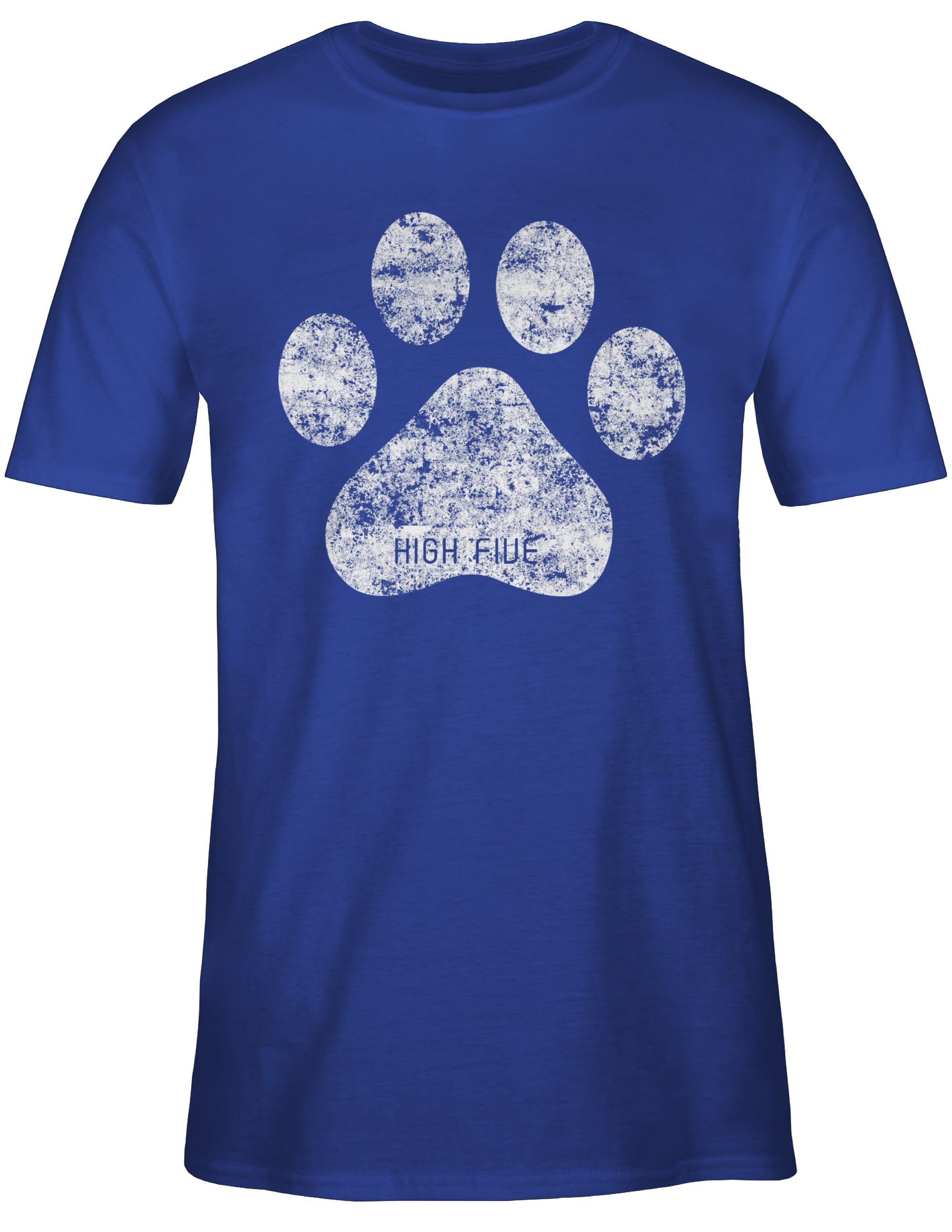 3 Five für Shirtracer High Pfote T-Shirt Hundebesitzer Geschenk Hunde Royalblau