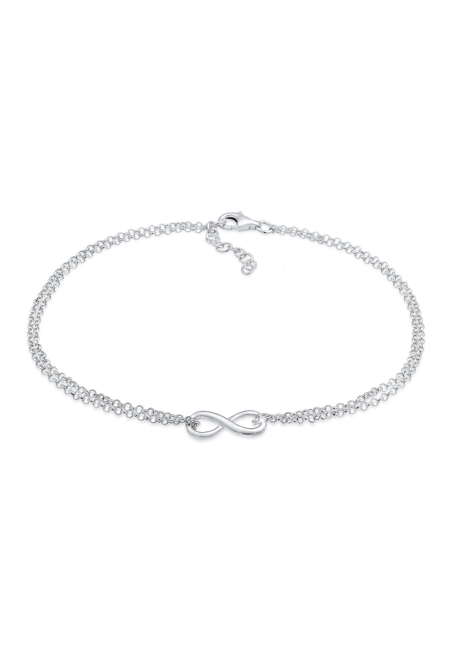 Elli Fußkette Fußkette Infinity Unendlichkeit Symbol 925 Silber, Infinity