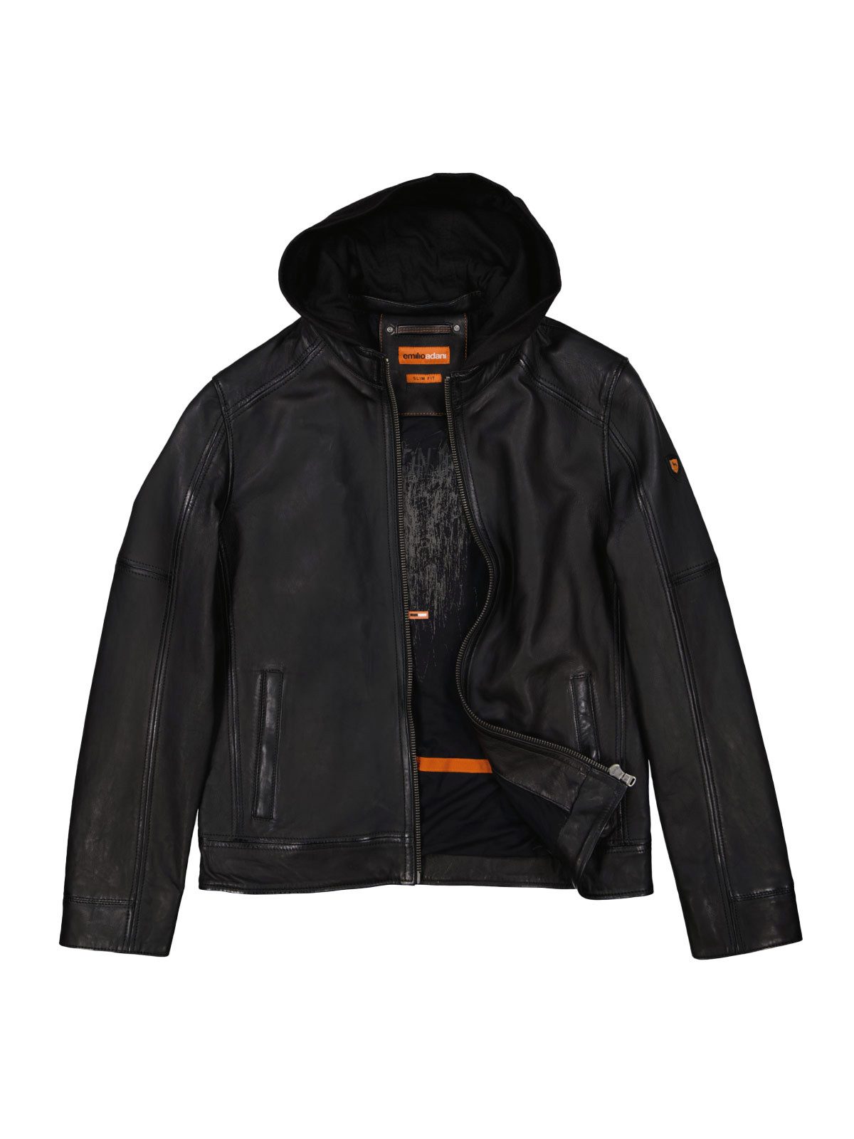Lederjacke Herren Lederjacke, Schwarz