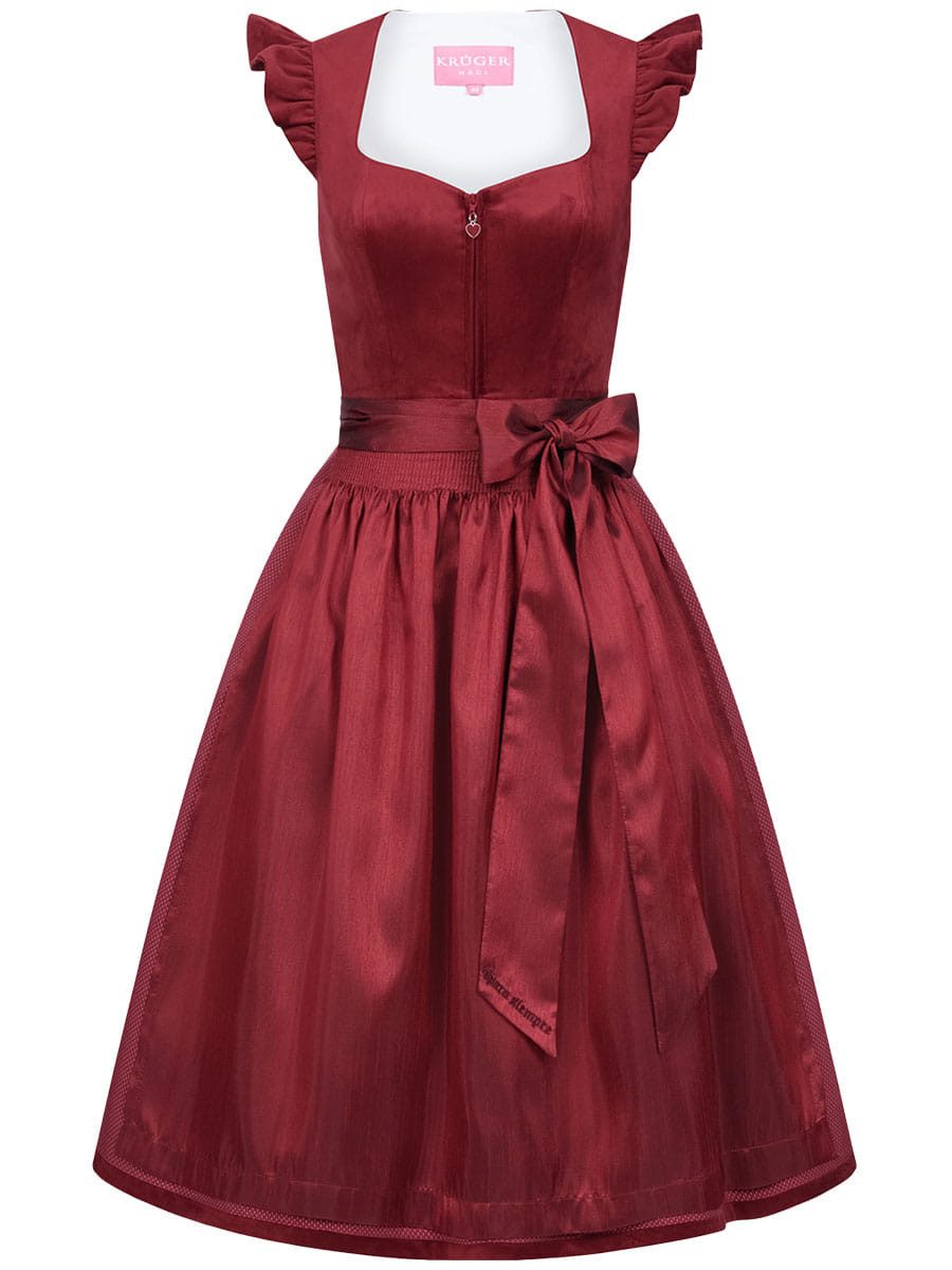 Krüger Madl Dirndl Dirndl Para Siempre 70cm Länge rot
