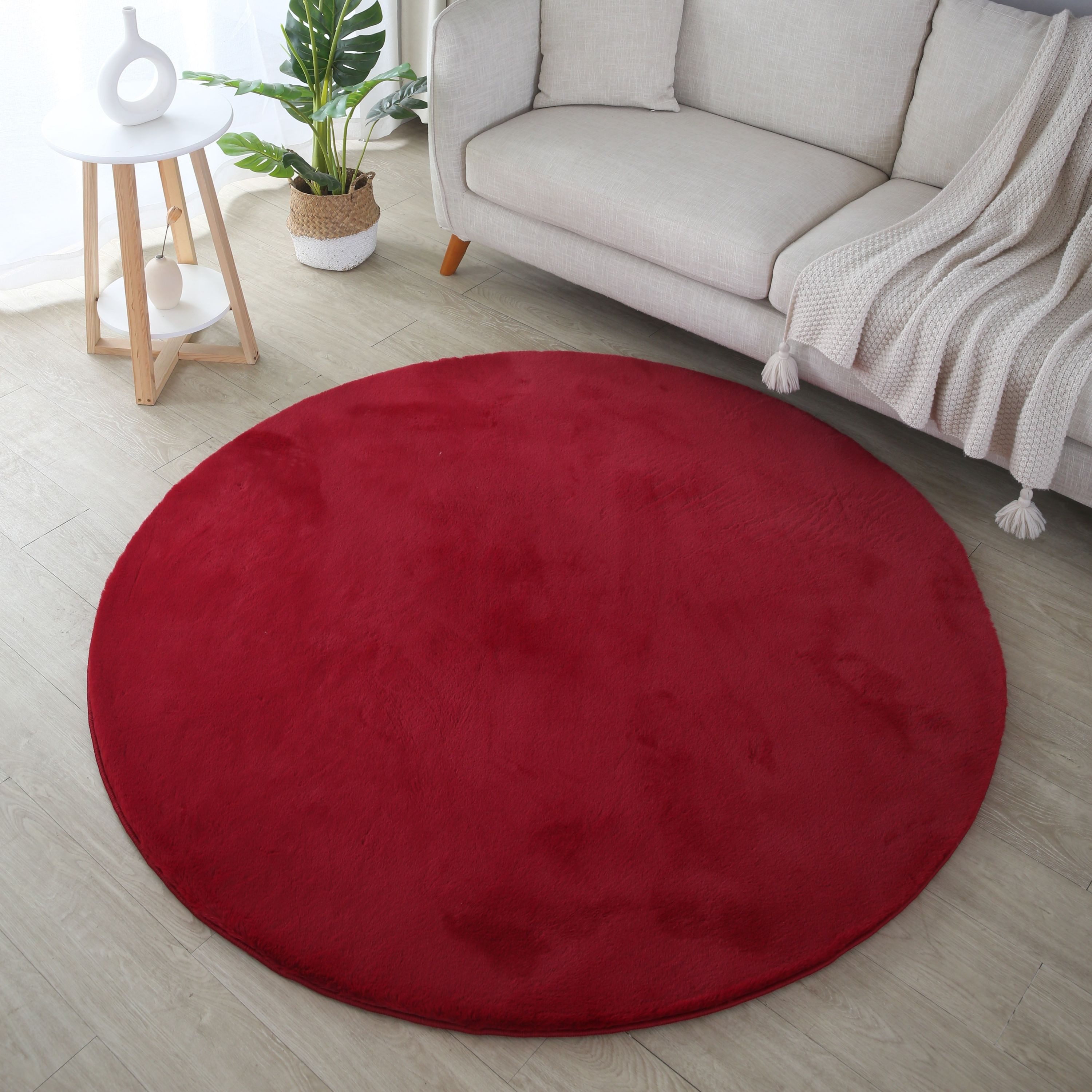 Carpettex Hochflor-Teppich Unicolor - Einfarbig, Rund, günstig online kaufen