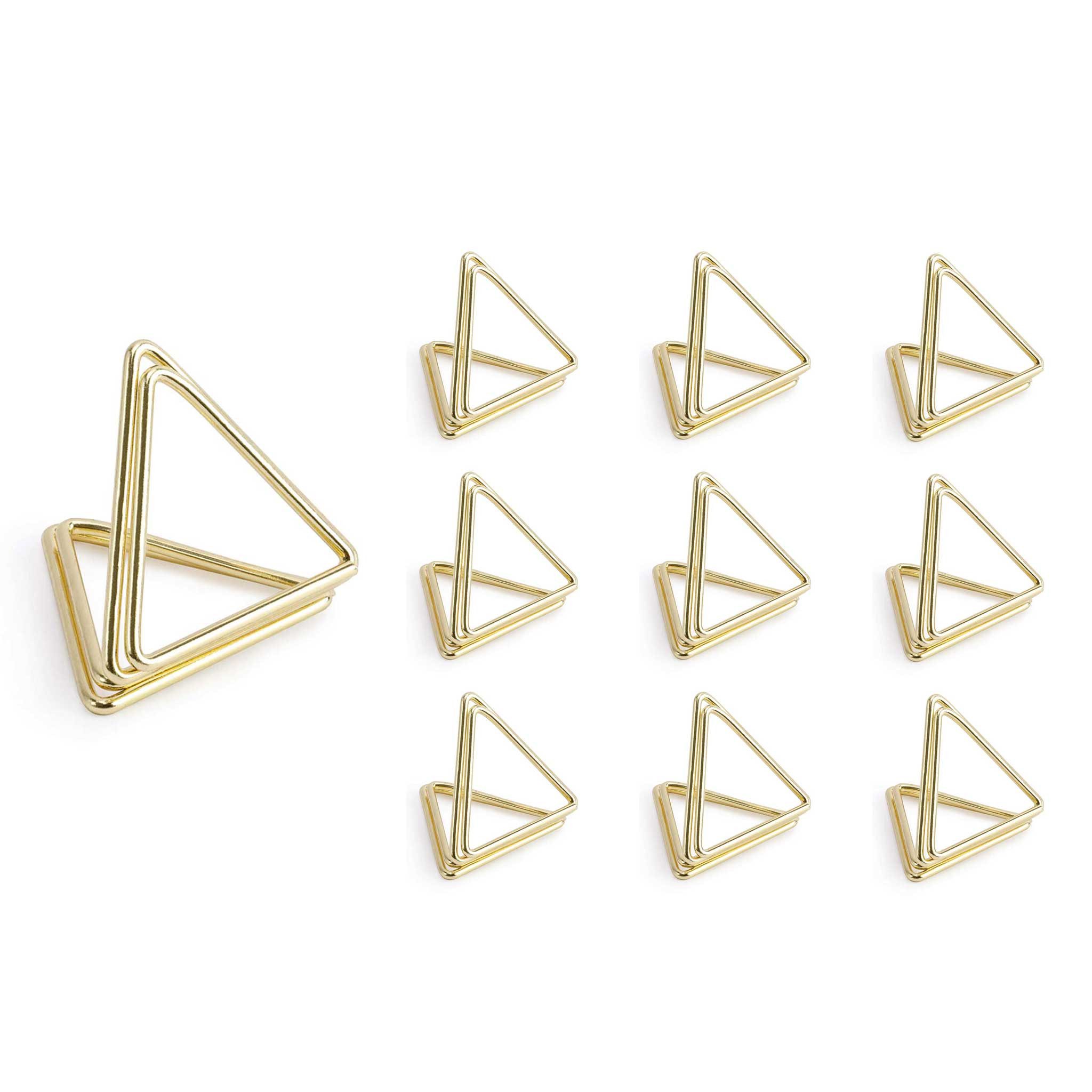 partydeco Tischkartenhalter, Metall, Tischkartenhalter Dreieck 2,3cm Metall gold, 10 Stück