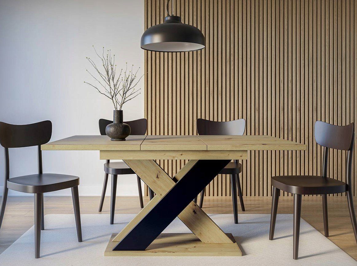 moderne und XAO artisan/schwarz - eine pressiode Ergänzung Esstisch Ausziehbarer Tisch funktionale