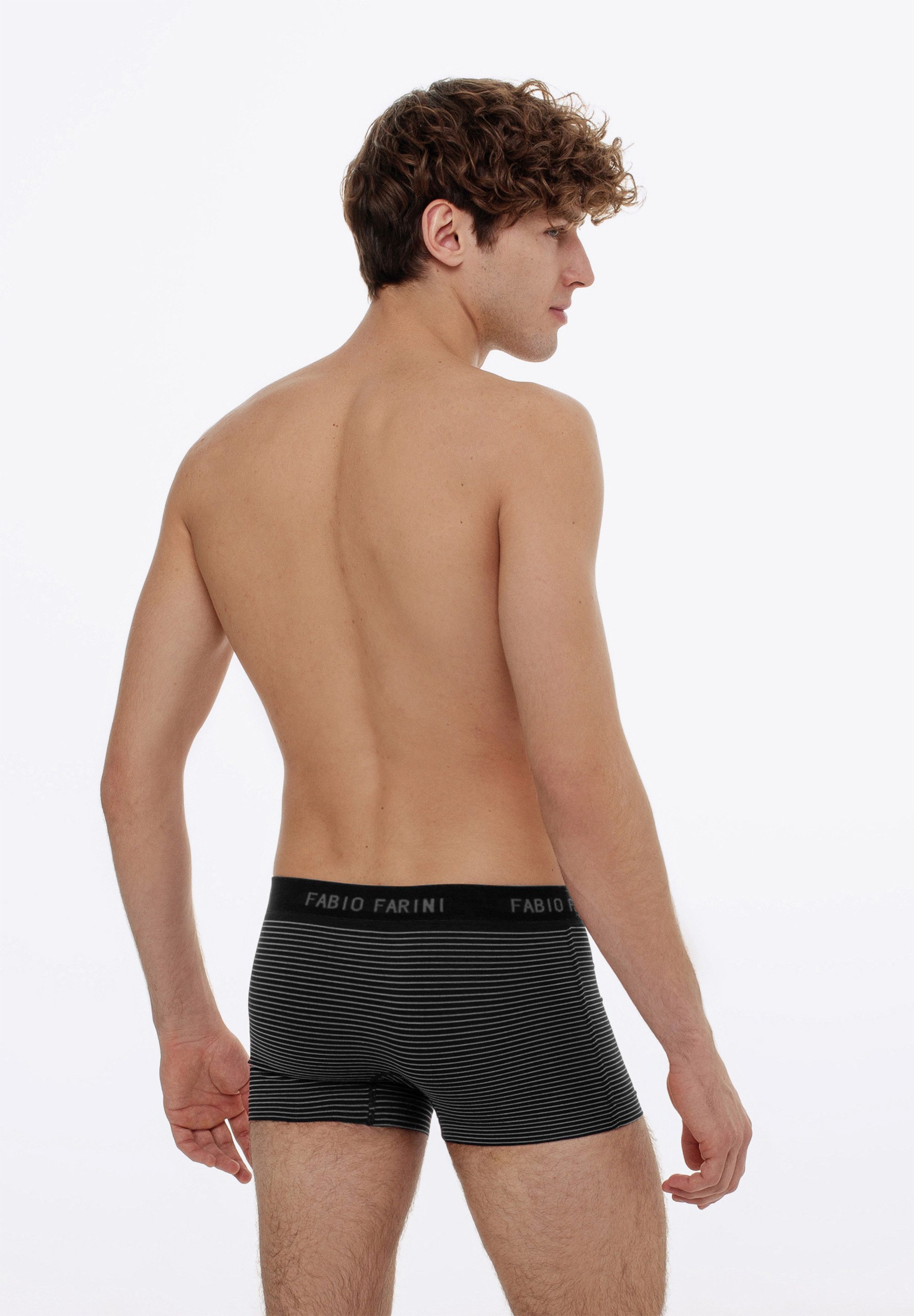 Fabio Farini Boxershorts Herren Unterhosen - Männer Retroshorts aus weicher Microfaser (4-St) im sportlichen Look mit Logoschriftzug