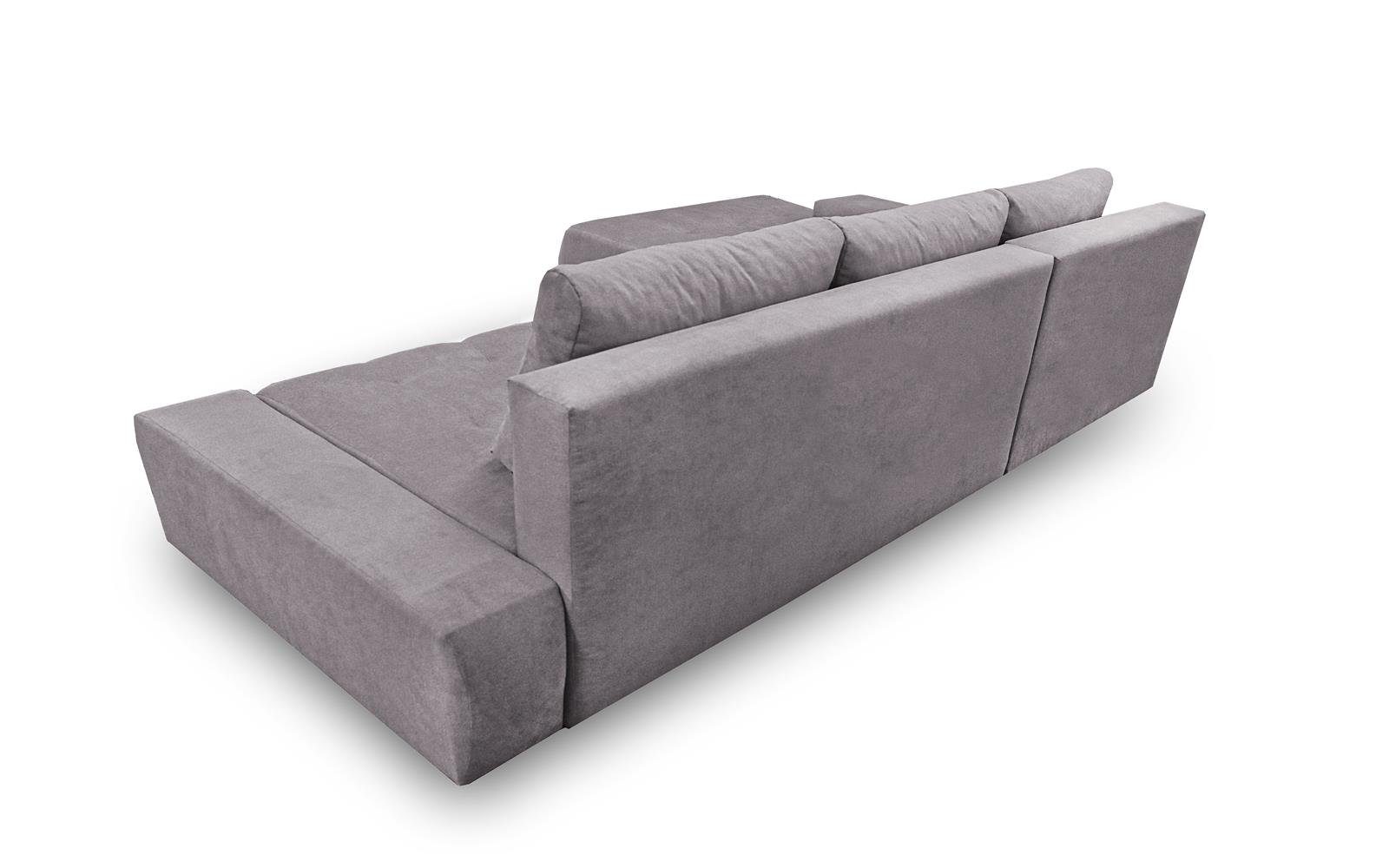 DRACO Rosa Sofa Wohnzimmer Ecksofa 19) Couch (aston Bettkasten Beautysofa Schlaffunktion, mit Ecksofa