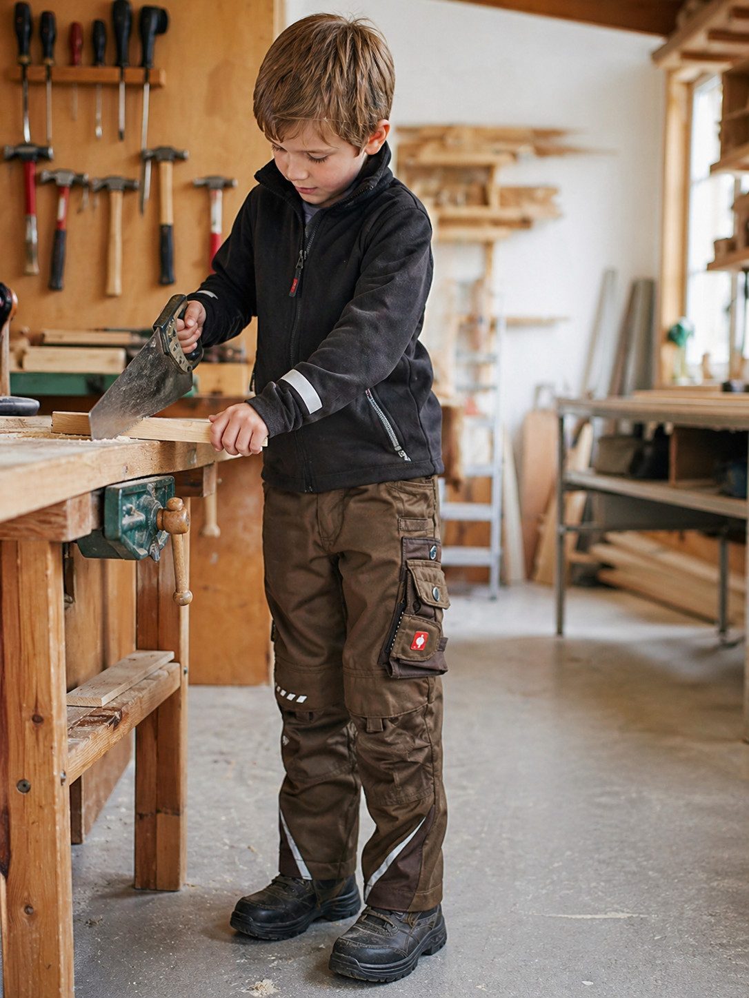 Engelbert Strauss Bundfaltenhose e.s. motion Robuste Kinder Bundhose mit CORDURA, viele Taschen. weitenverstellbarer Bund