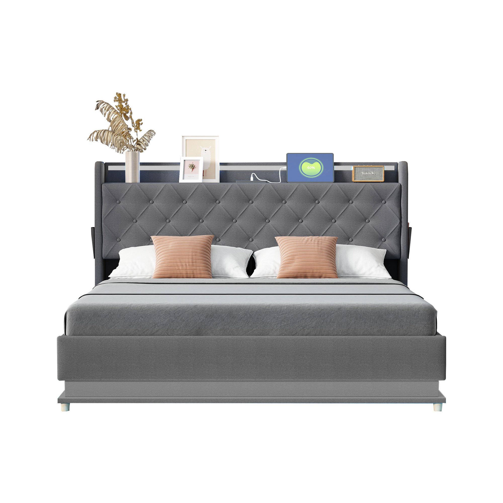 OKWISH Polsterbett Funktionsbett mit USB-Ladeanschluss und günstig online kaufen