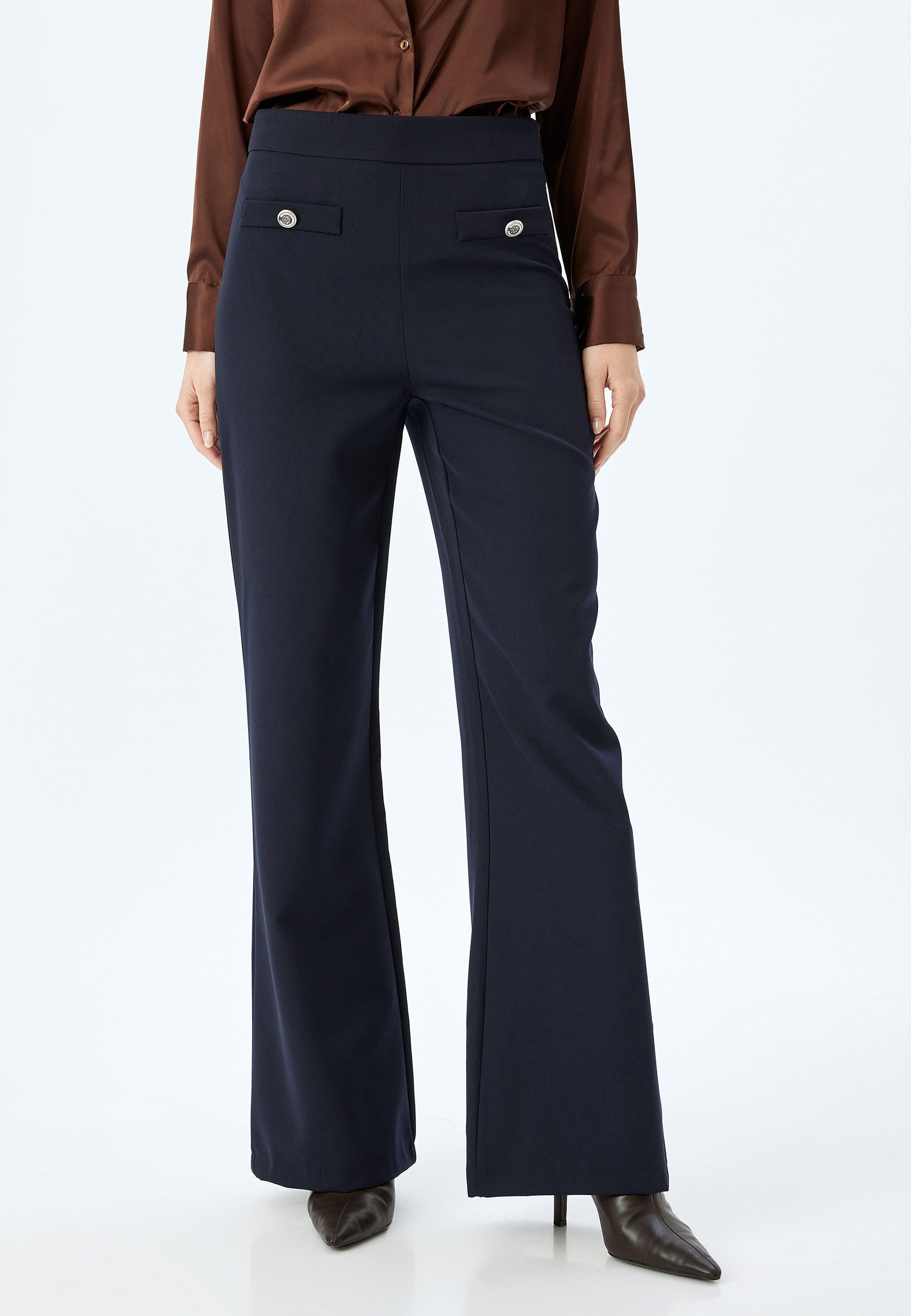 Koton Palazzohose Hohe Leibhöhe Wide Leg Palazzohose