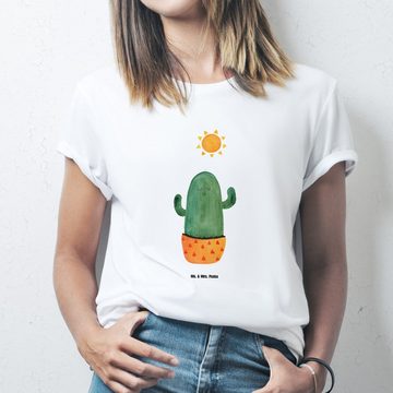 Mr. & Mrs. Panda T-Shirt Kaktus Sonnenanbeter - Weiß - Geschenk, glücklich, Frauen, Shirt, Tsh (1-tlg)