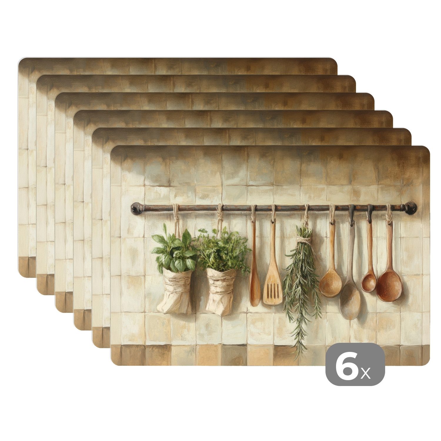 MuchoWow Platzset Holz - Küchengeräte - günstig online kaufen