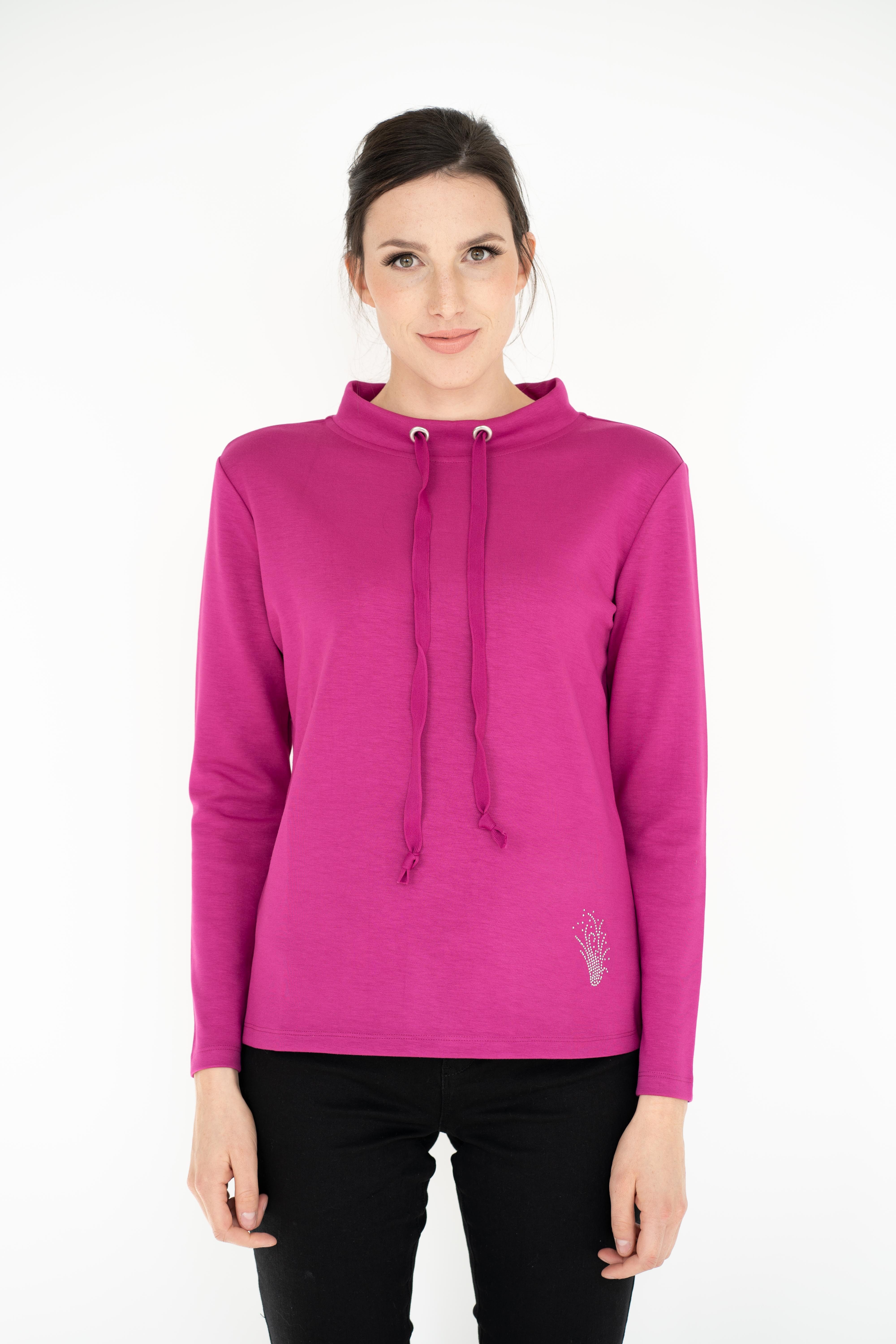 einfach Schön Sweatshirt Romy beere mit Stehkragen