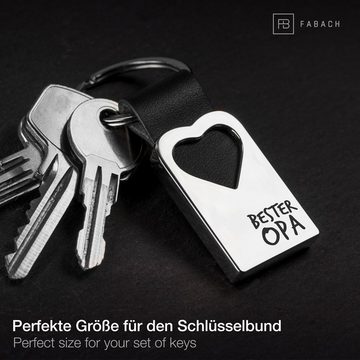 FABACH Schlüsselanhänger Herz Schlüsselanhänger mit Gravur aus Leder - Opa Geschenk Anhänger