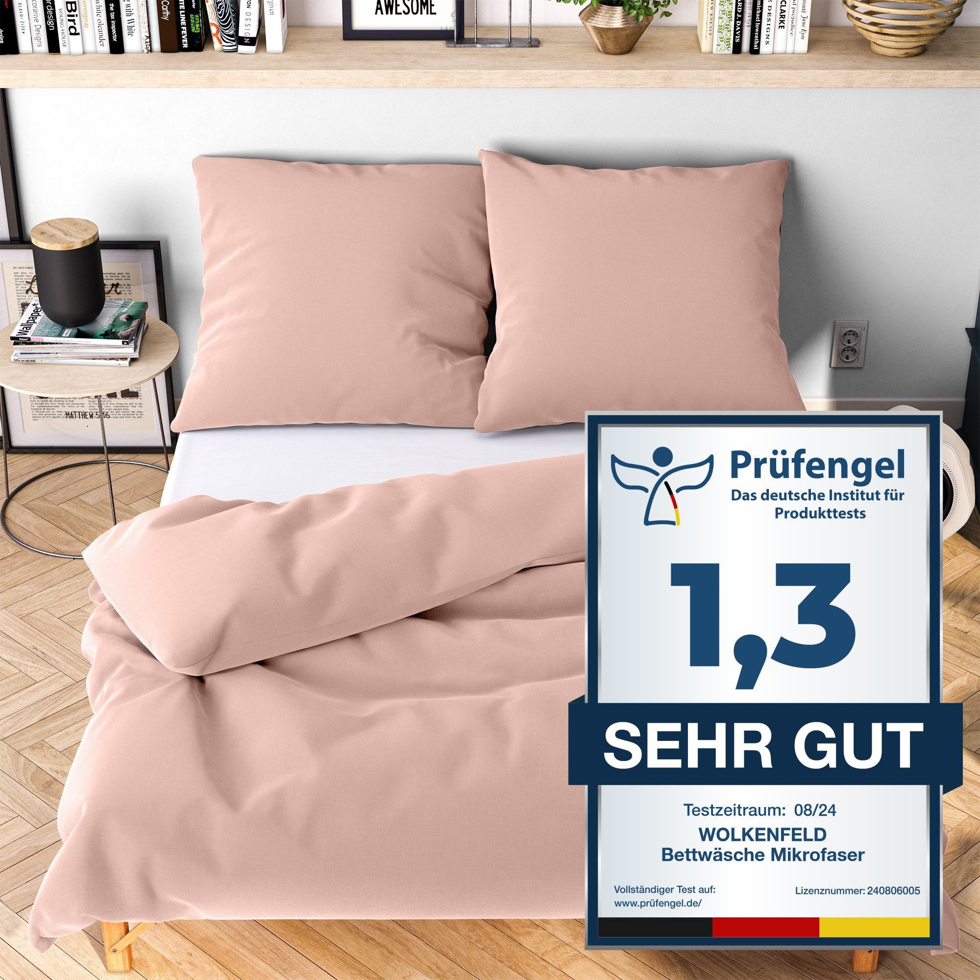 Wolkenfeld Постельное белье Всеrgiker Постельное белье, unfassbar weich, Microfaser, 2 teilig, 135x200 cm, 155x220 & Übergrößen I inkl. Kissenbezüge 80x80 I Uni