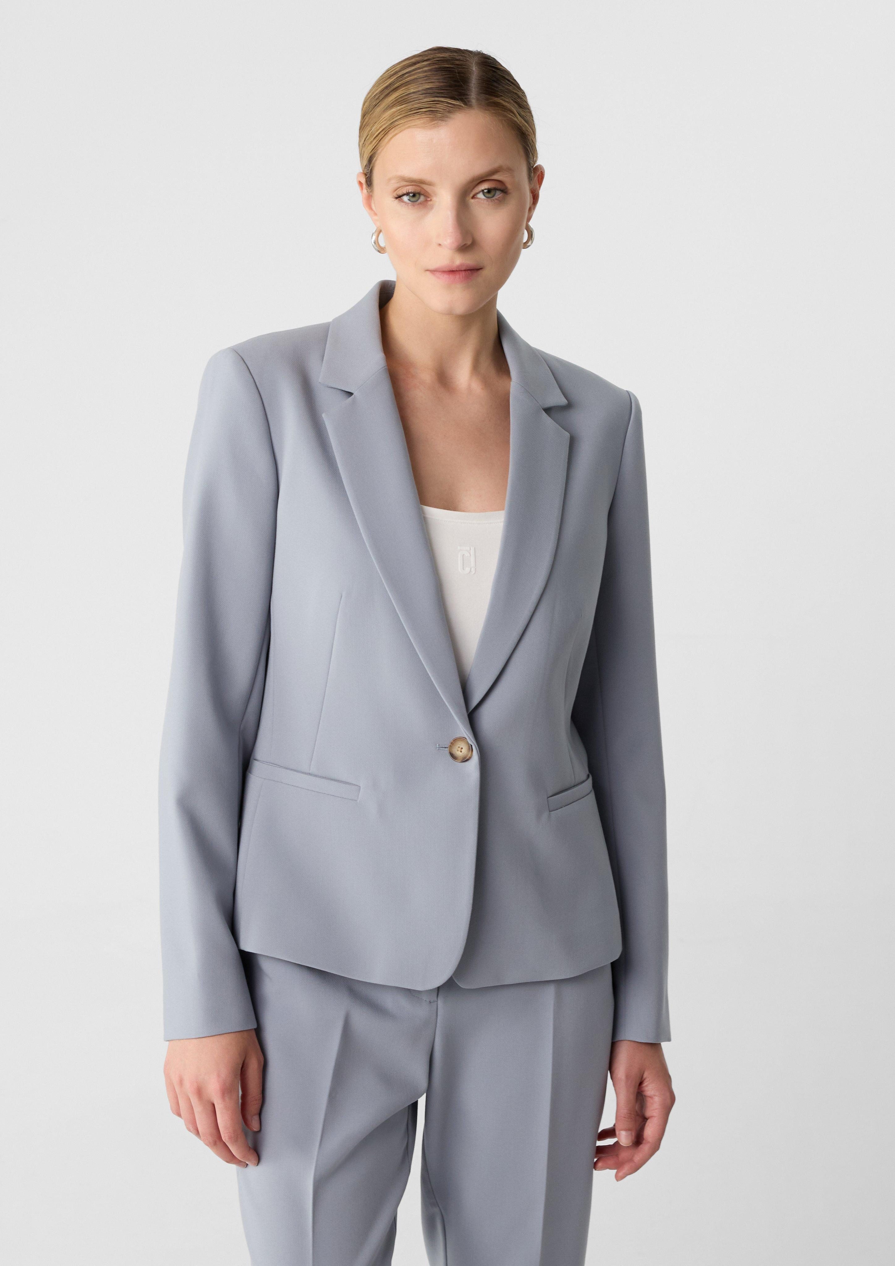 Blusenblazer Taillierter Blazer mit Reverskragen und Leistentaschen