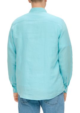 s.Oliver Kurzarmhemd Leinenhemd mit Button-Down-Kragen Garment Dye