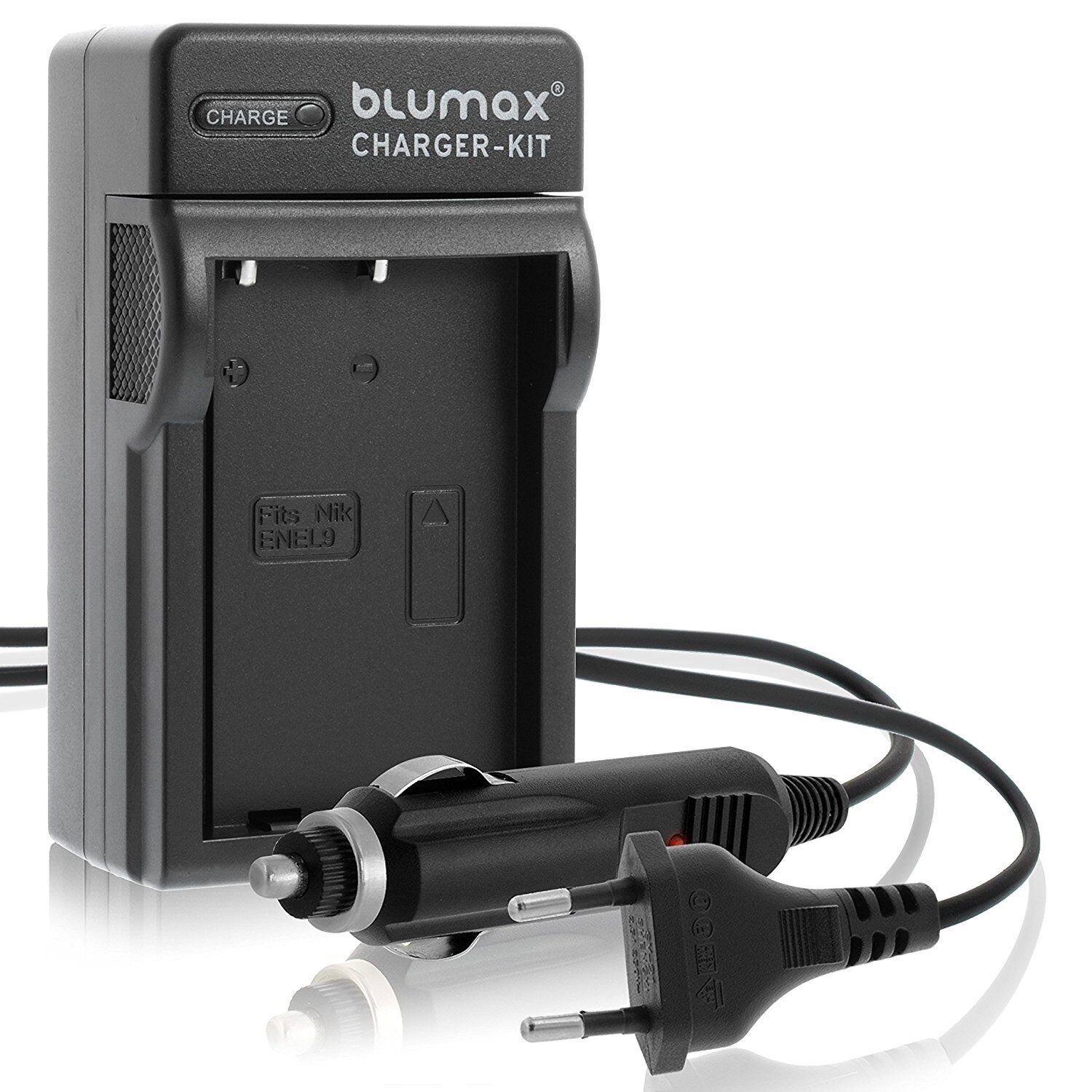 Blumax Ladegerät für Nikon EN-EL9 DSLR D60, D40, D40x D5000 D3000 Kamera-Akku