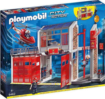 Playmobil® Spielbausteine Action 9462 Große Feuerwache mit Soundeffekten, Ab 5 Jahren, (181 St)