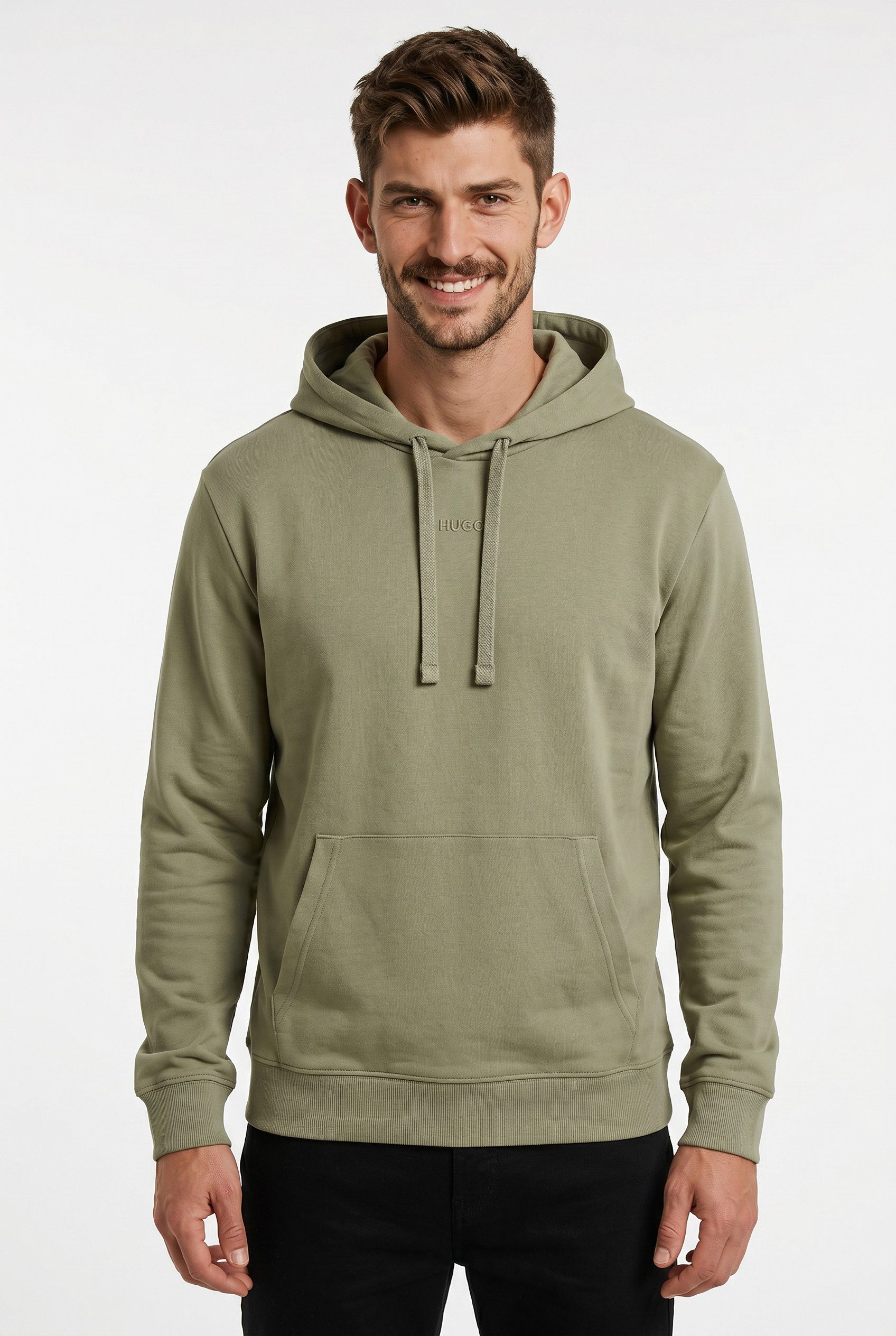 HUGO Kapuzensweatshirt Dapo Kapuze mit Kordelzug, Relaxed Fit, HUGO Logo