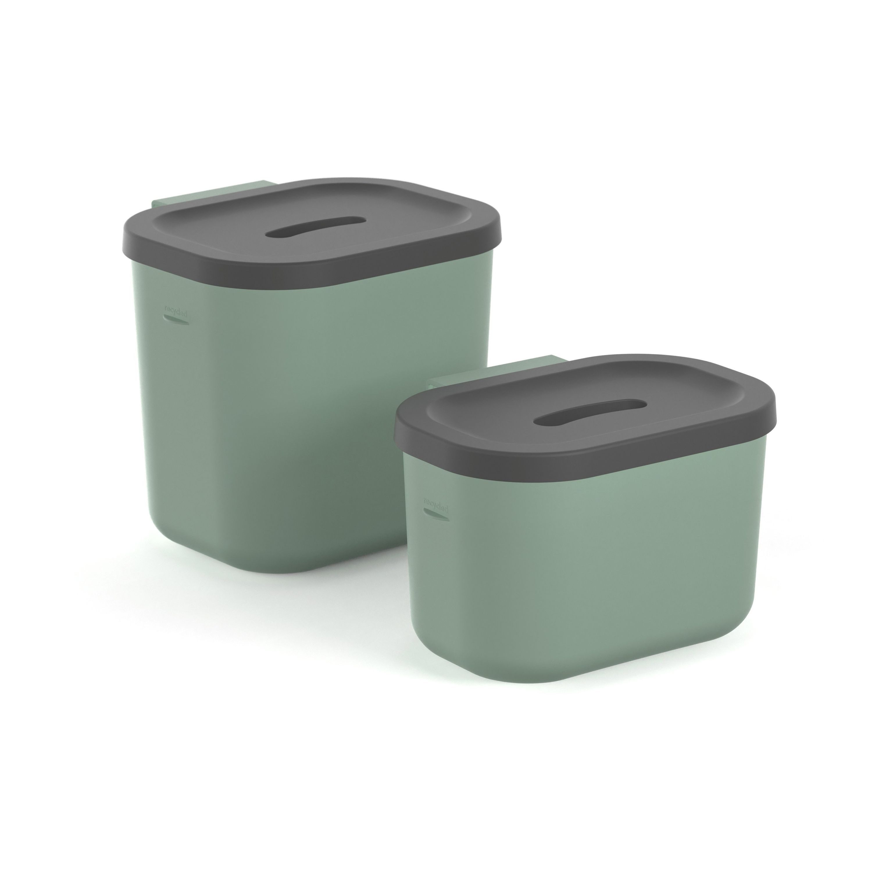 ROTHO Biomülleimer SALSA Bioabfalleimer Set 3,2 l und 6 l mit Deckel, Bioabfalleimer Set für flexible Nutzung in der Küche