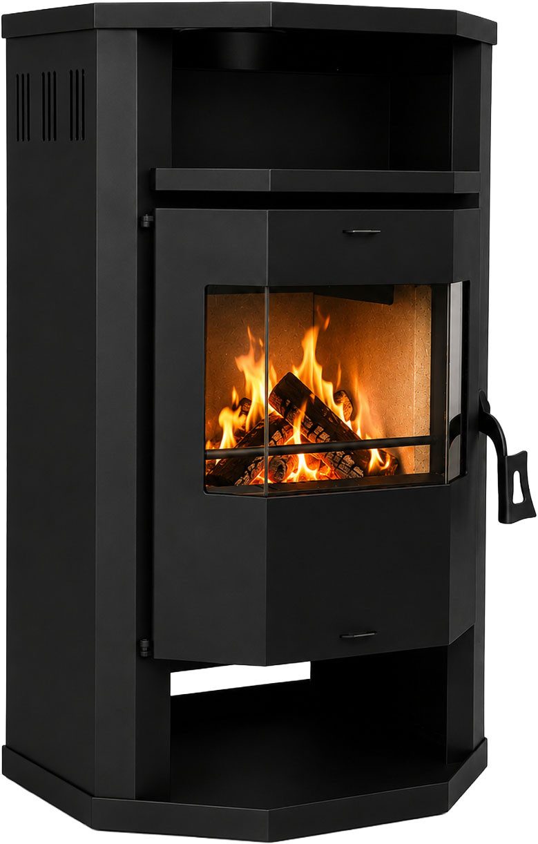 Hanseatic Kaminofen "Prios" Stahl, 6,4 kW, Zeitbrand