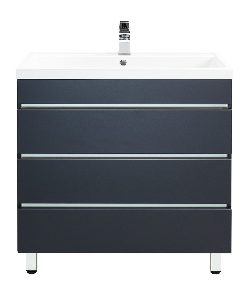 Magnolia Home Waschtisch Stand Badmöbel Via 80 anthrazit mit drei grifflose günstig online kaufen