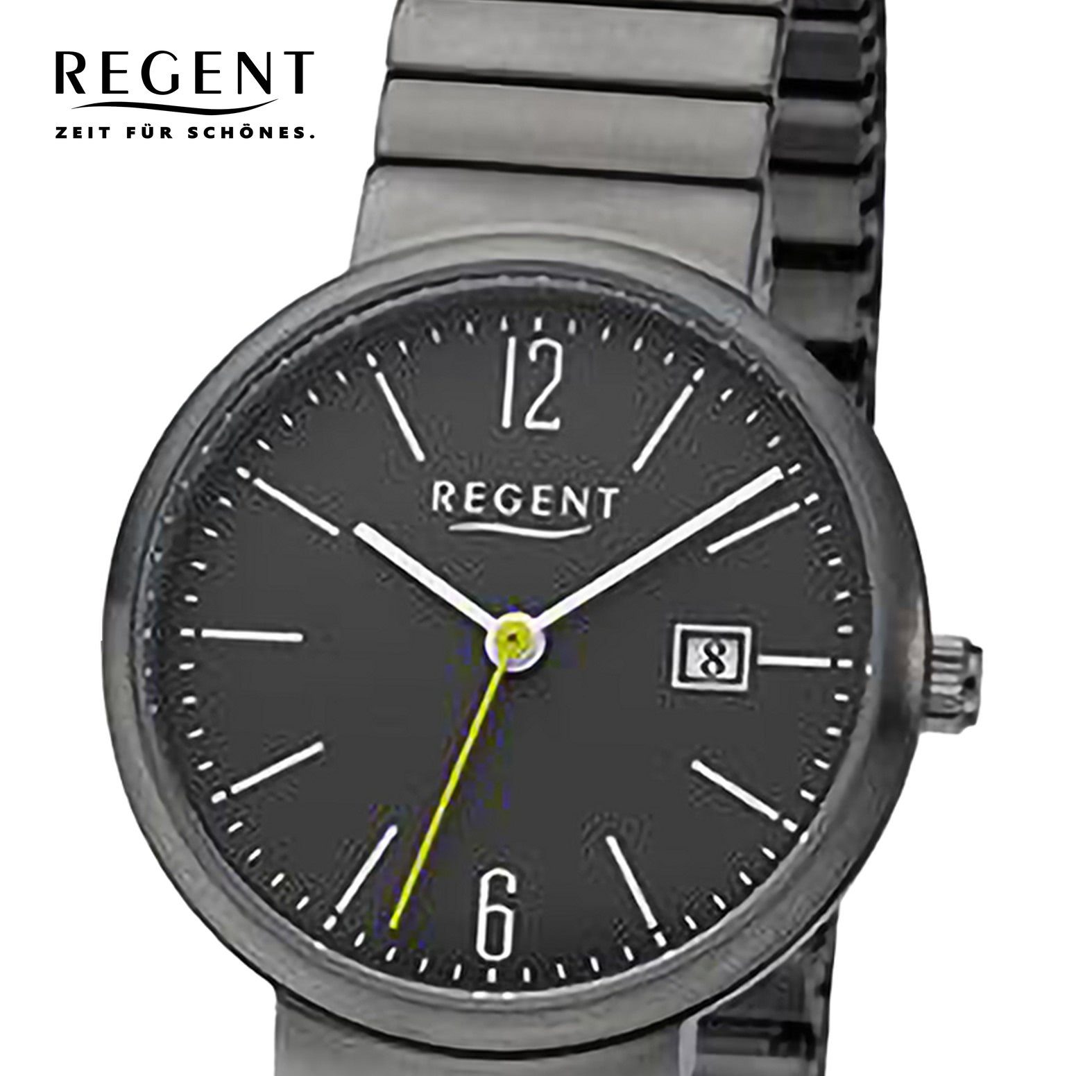 Regent Quarzuhr Regent Damen Armbanduhr Analog, (Analoguhr), Damen Armbanduhr rund, extra groß (ca. 29mm), Edelstahlarmband